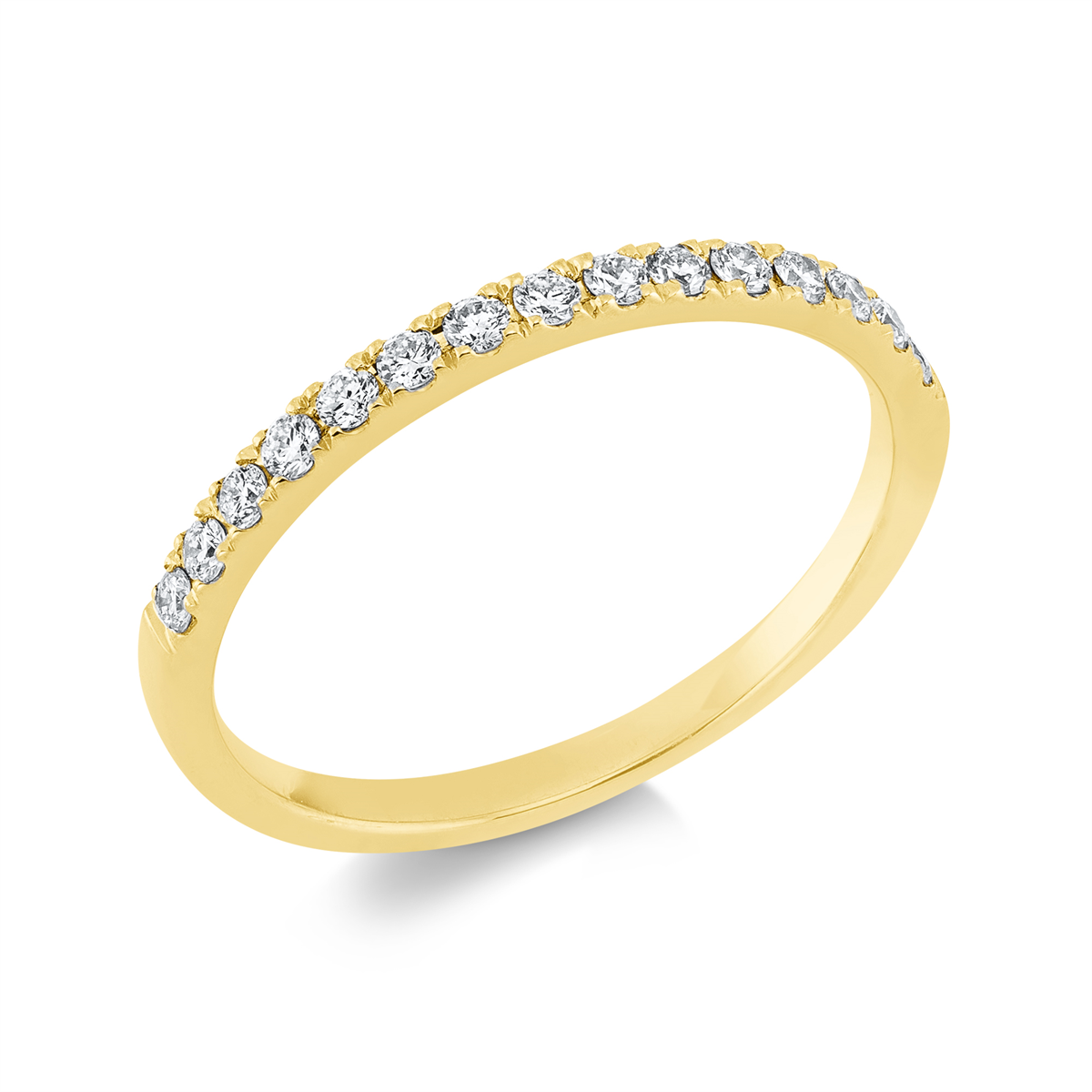 Memoire halb Ring  18kt Gelbgold mit 0,27ct Diamanten