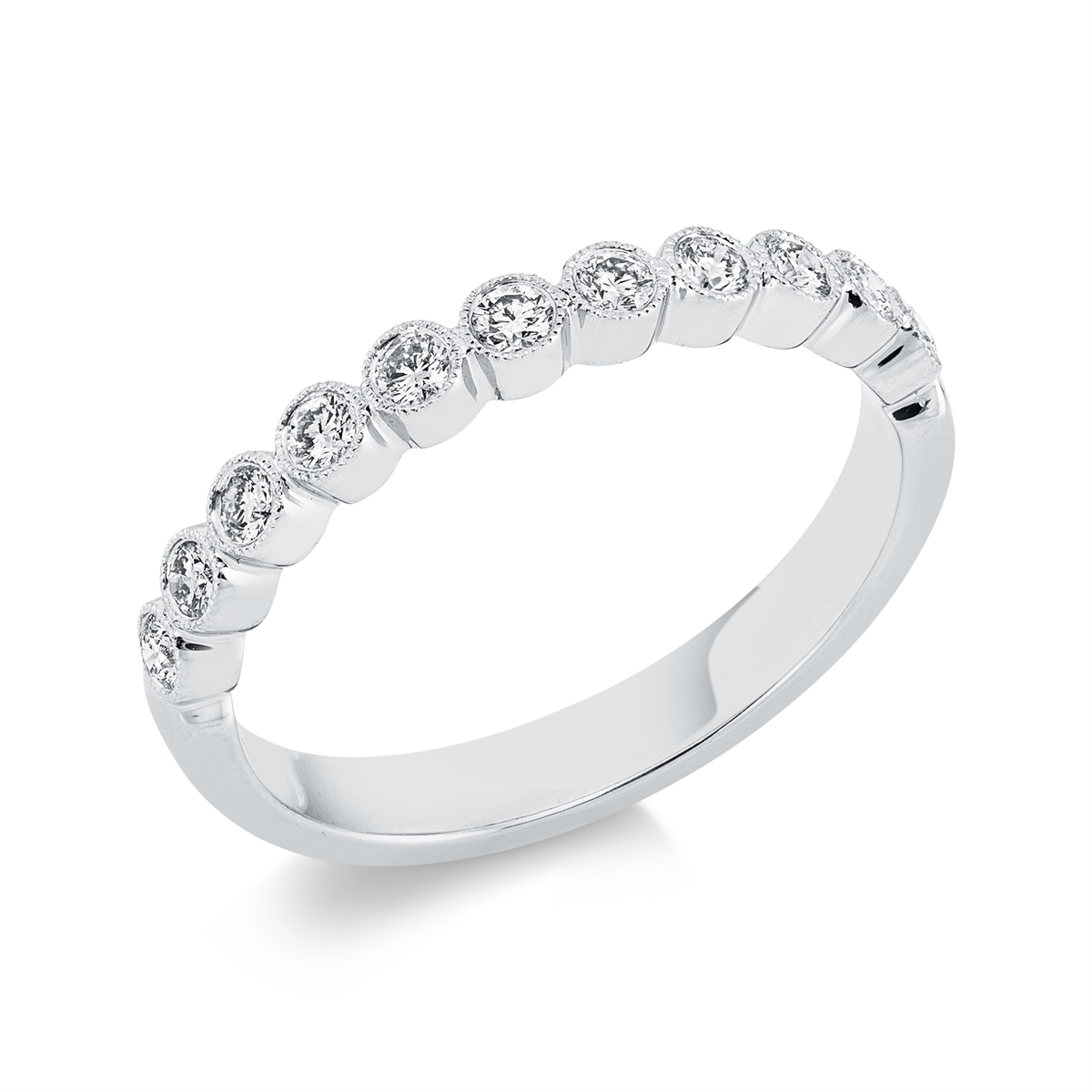 Memoire halb Ring Zarge 18kt Weißgold mit 0,32ct Diamanten