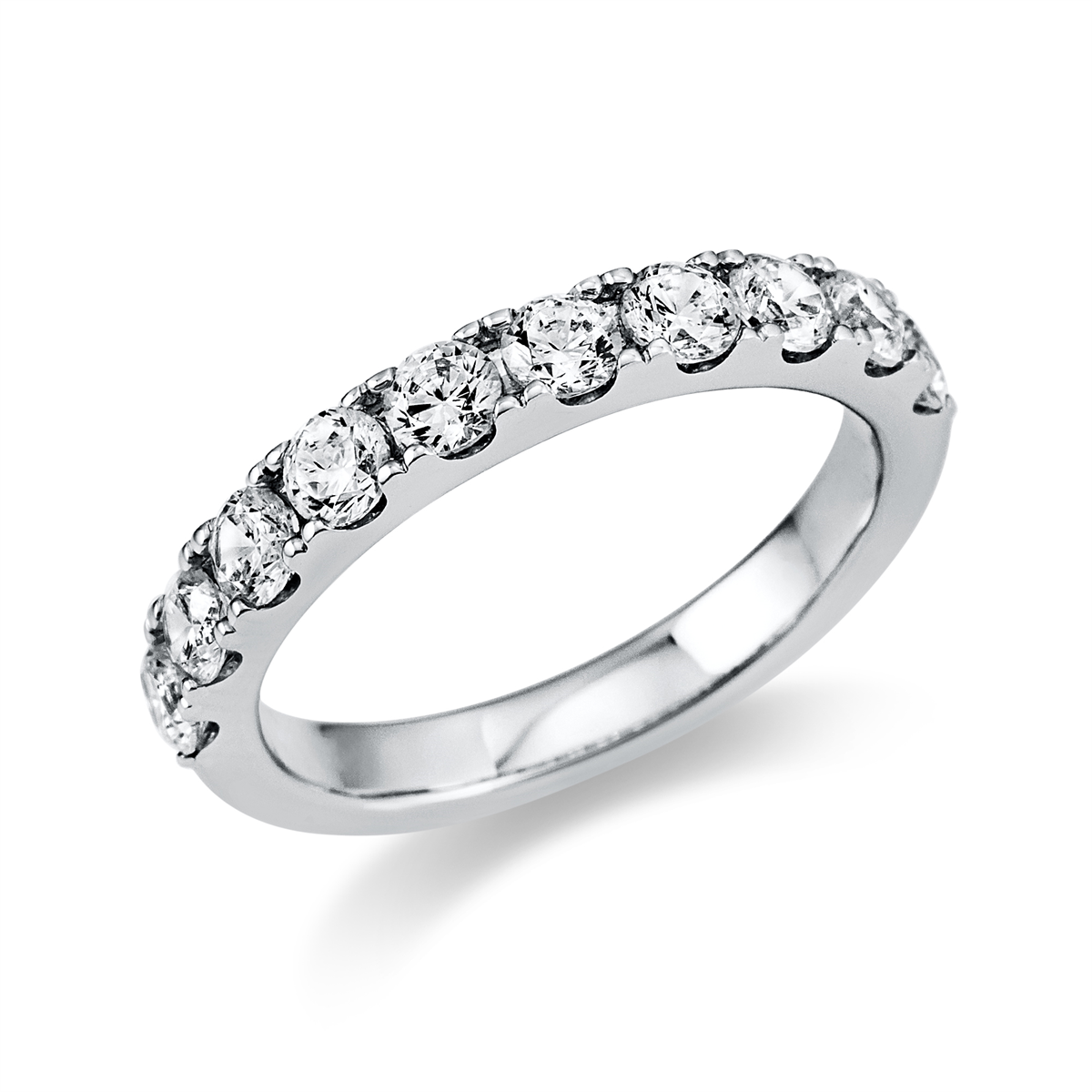 Memoire halb Ring  14kt Weißgold mit 1,07ct Diamanten