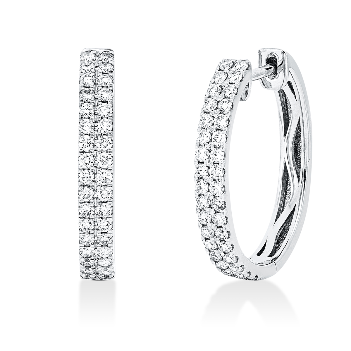 Pavé Creolen  18kt Weißgold mit 0,61ct Diamanten
