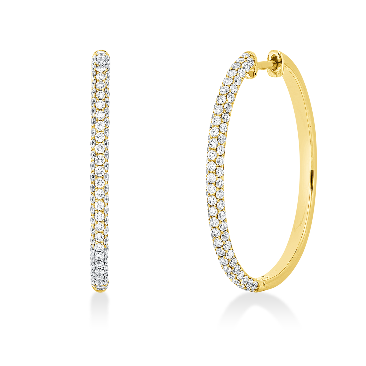 Pavé Creolen  18kt Gelbgold mit 1,17ct Diamanten