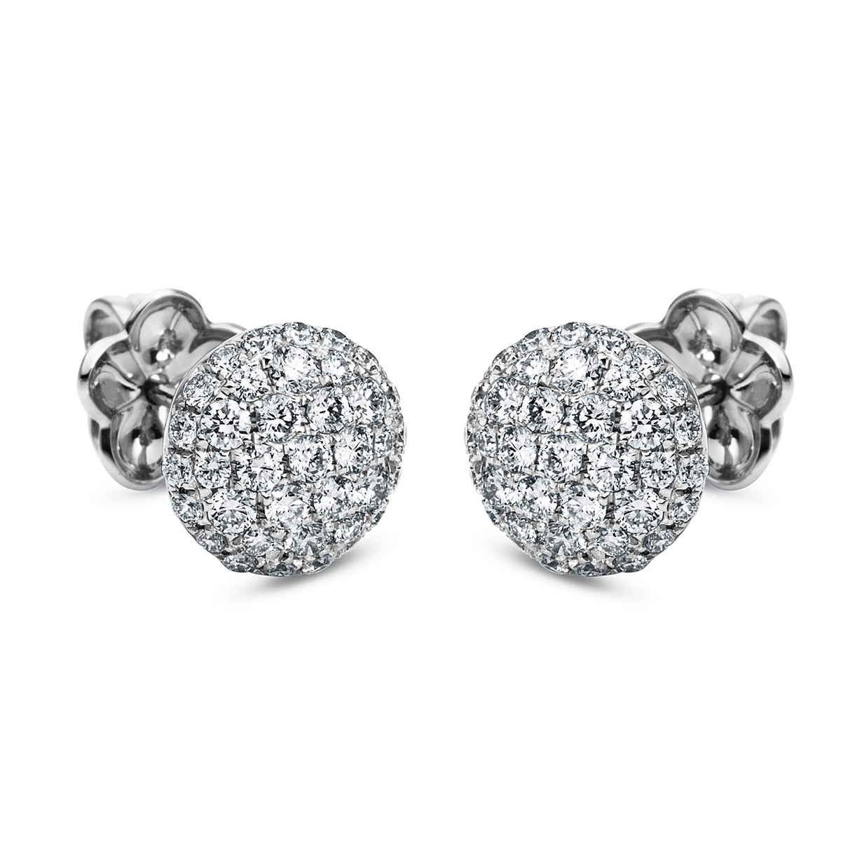 Pavé Ohrstecker  18kt Weißgold mit 0,90ct Diamanten