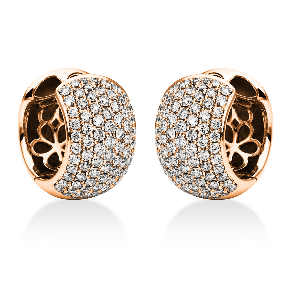 Pavé Creolen  18kt Rotgold mit 1,44ct Diamanten