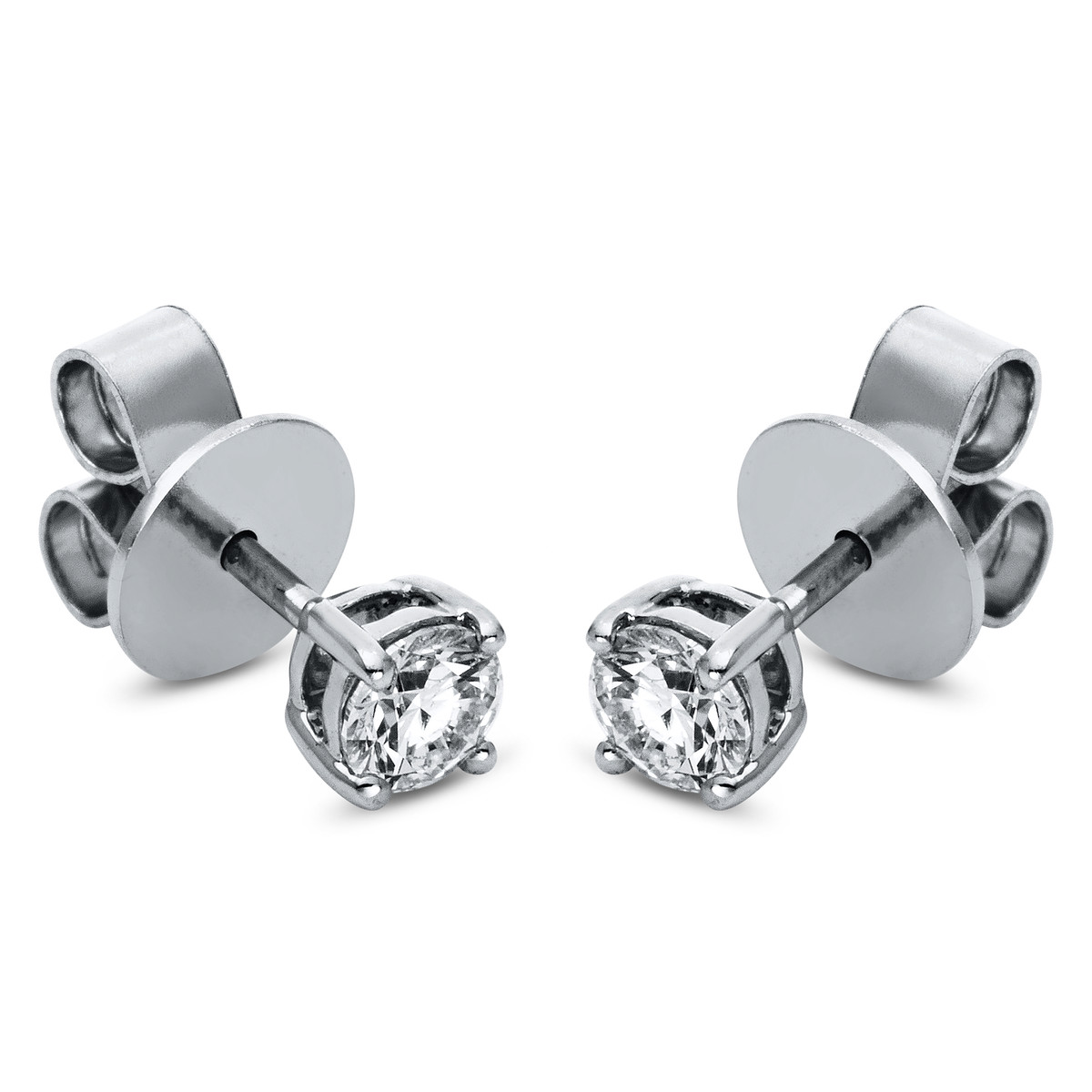 Solitaire Ohrstecker 4er-Krappe 18kt Weißgold mit 0,50ct Diamanten