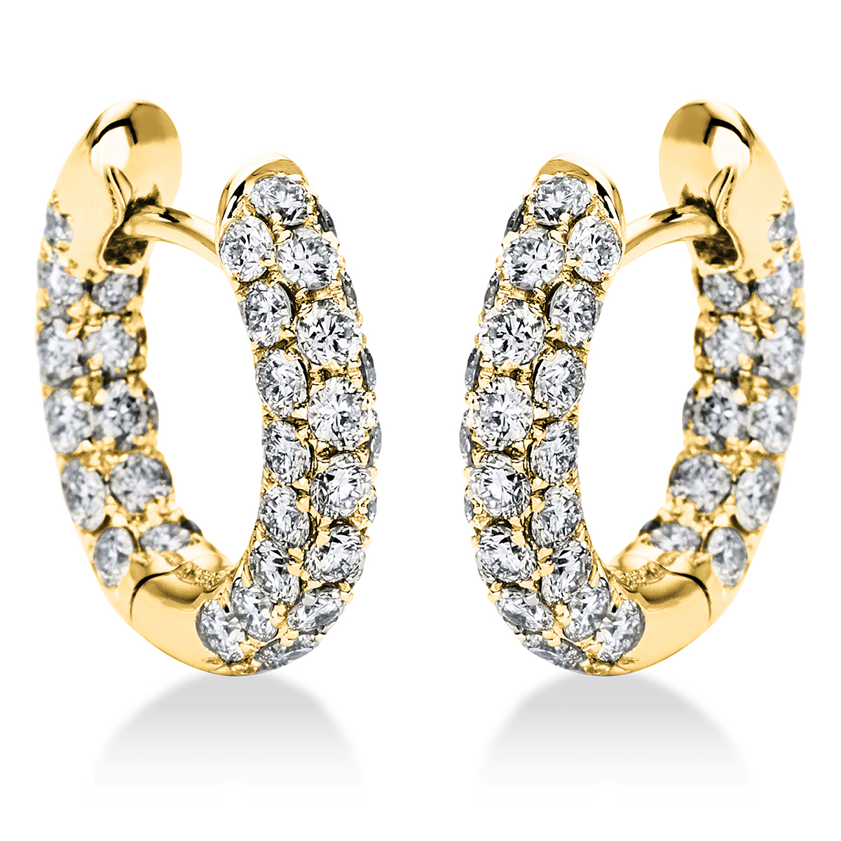 Pavé Creolen  18kt Gelbgold mit 1,46ct Diamanten