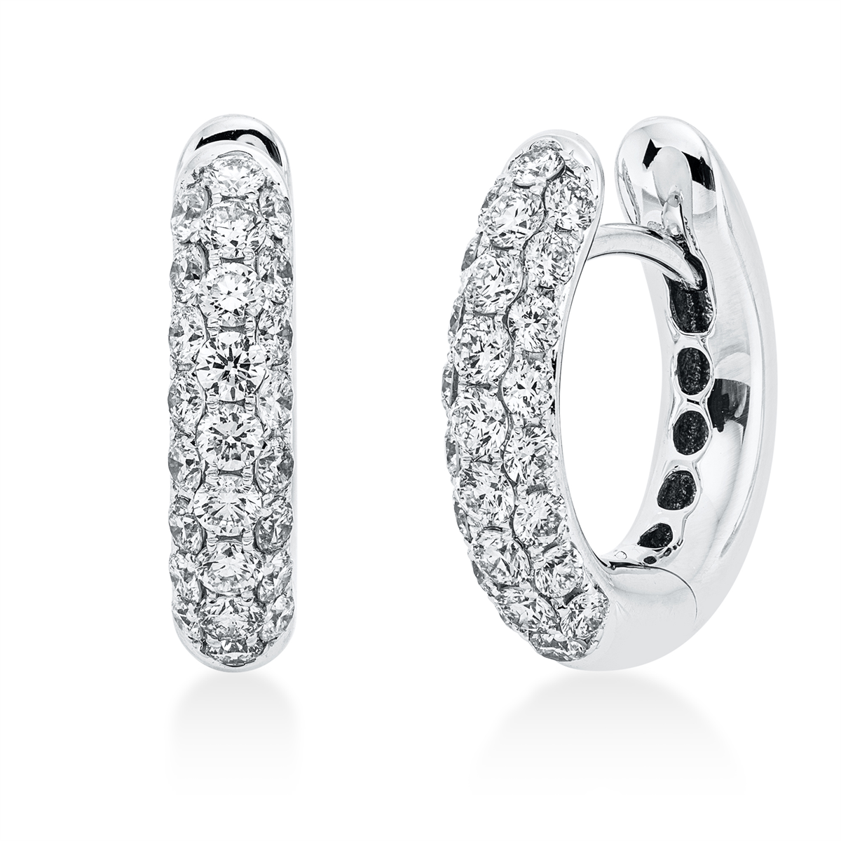 Pavé Creolen  18kt Weißgold mit 1,12ct Diamanten