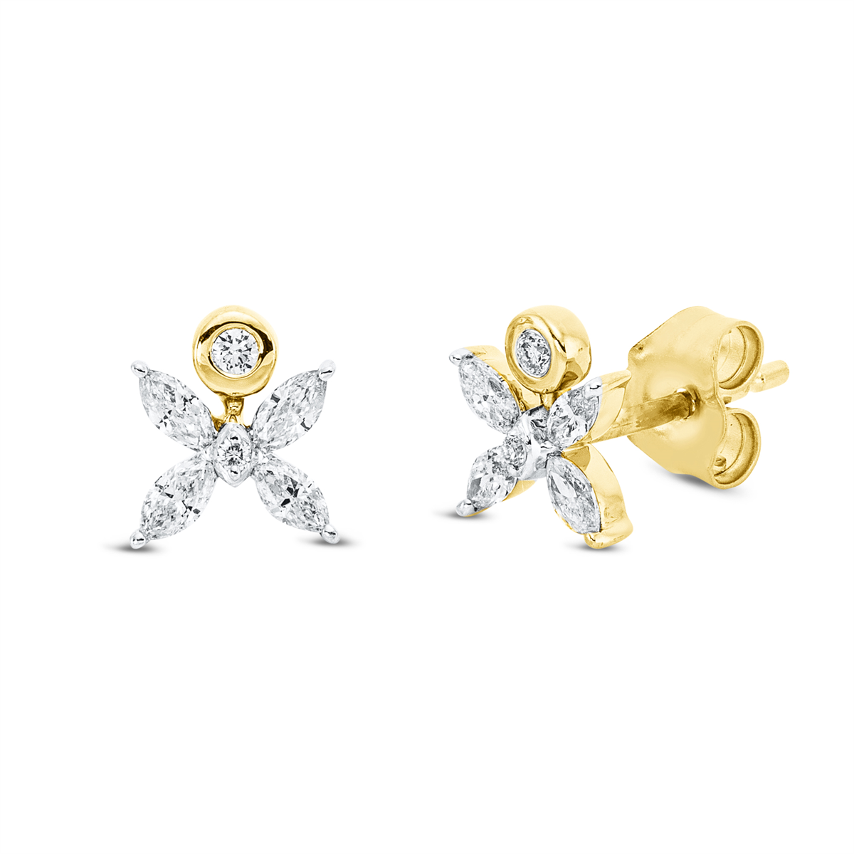 Ohrstecker 18 kt GG+WG