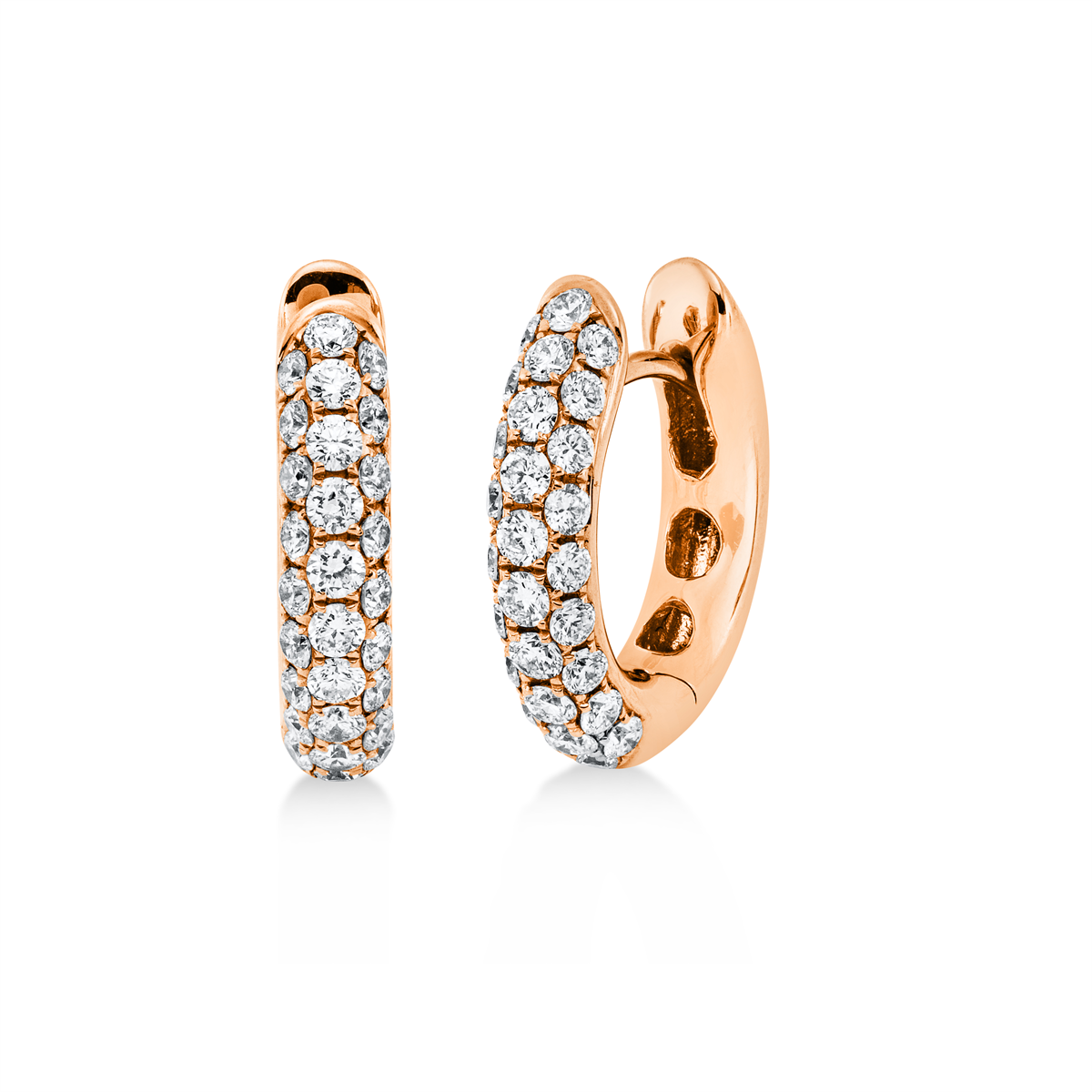 Pavé Creolen  18kt Rotgold mit 0,86ct Diamanten