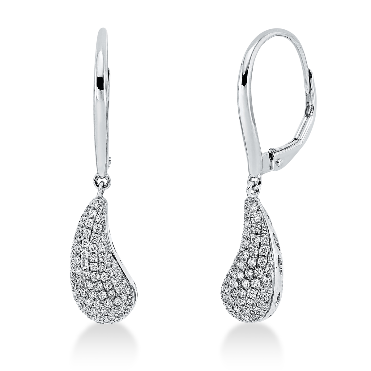 Pavé Ohrschmuck  14kt Weißgold mit 0,42ct Diamanten