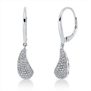 Pavé Ohrschmuck  14kt Weißgold mit 0,42ct Diamanten