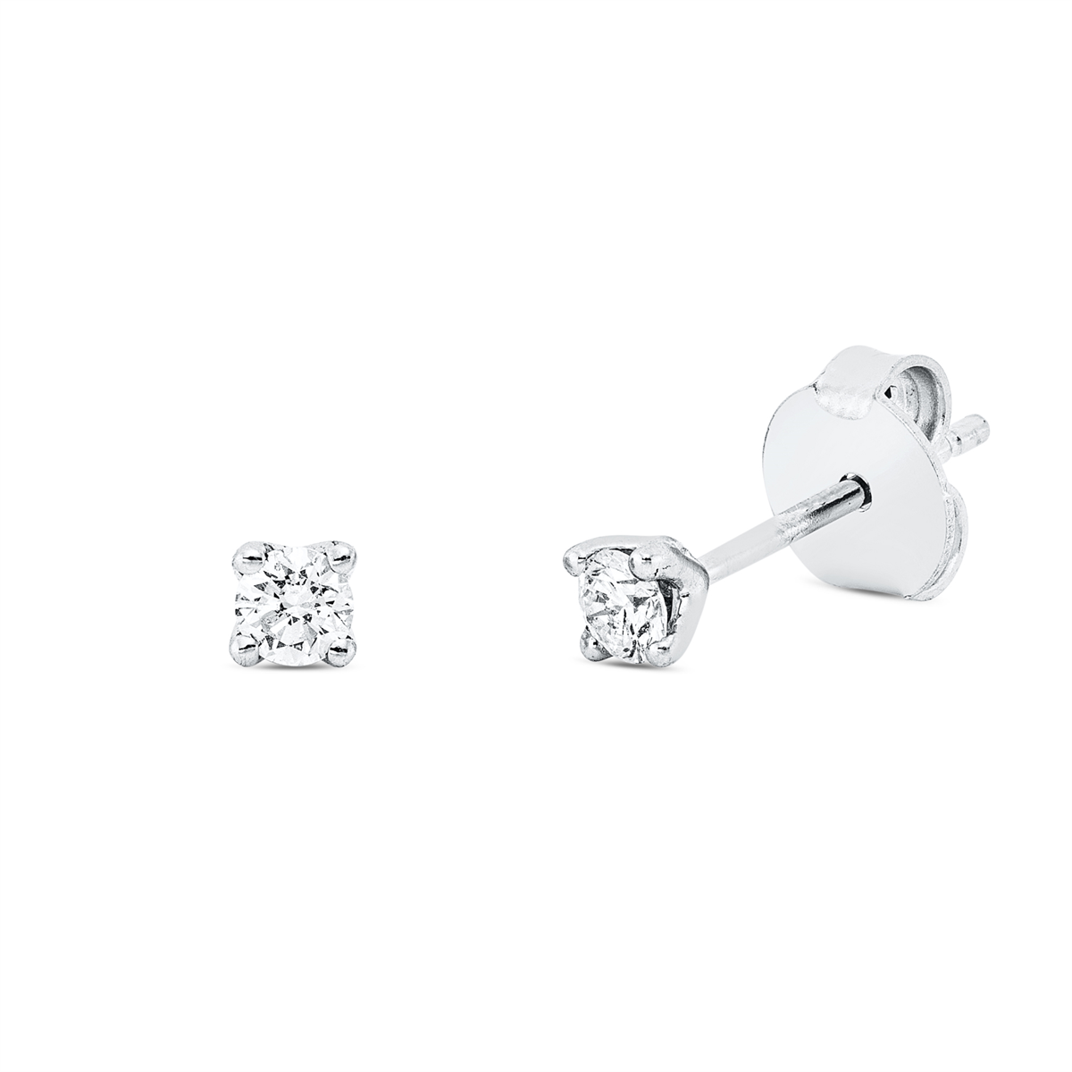 Solitaire Ohrstecker 4er-Krappe 18kt Weißgold mit 0,25ct Diamanten