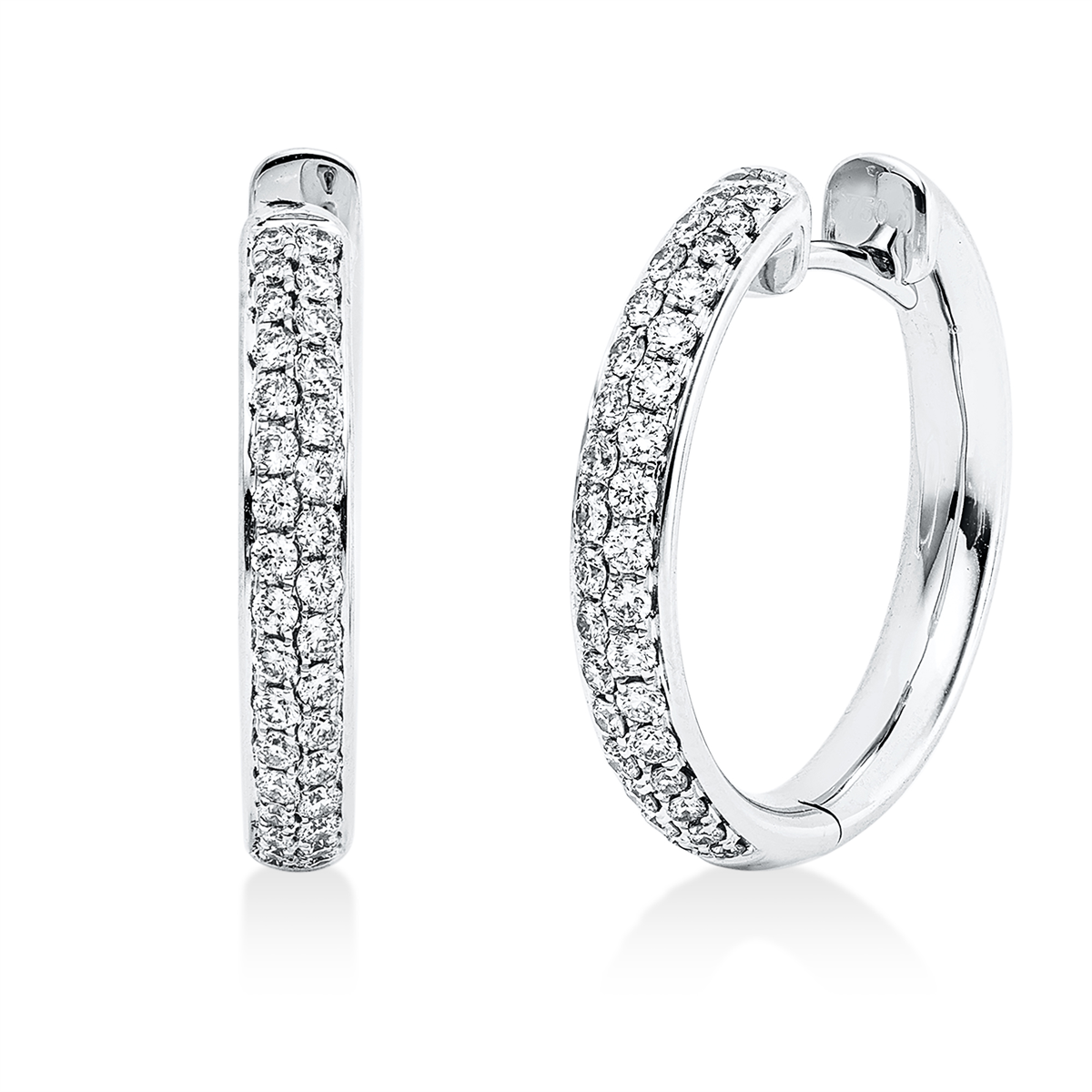 Pavé Creolen  18kt Weißgold mit 0,51ct Diamanten