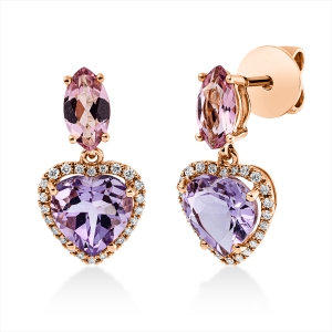 Ohrschmuck 3er-Krappe 18 kt RG Herz