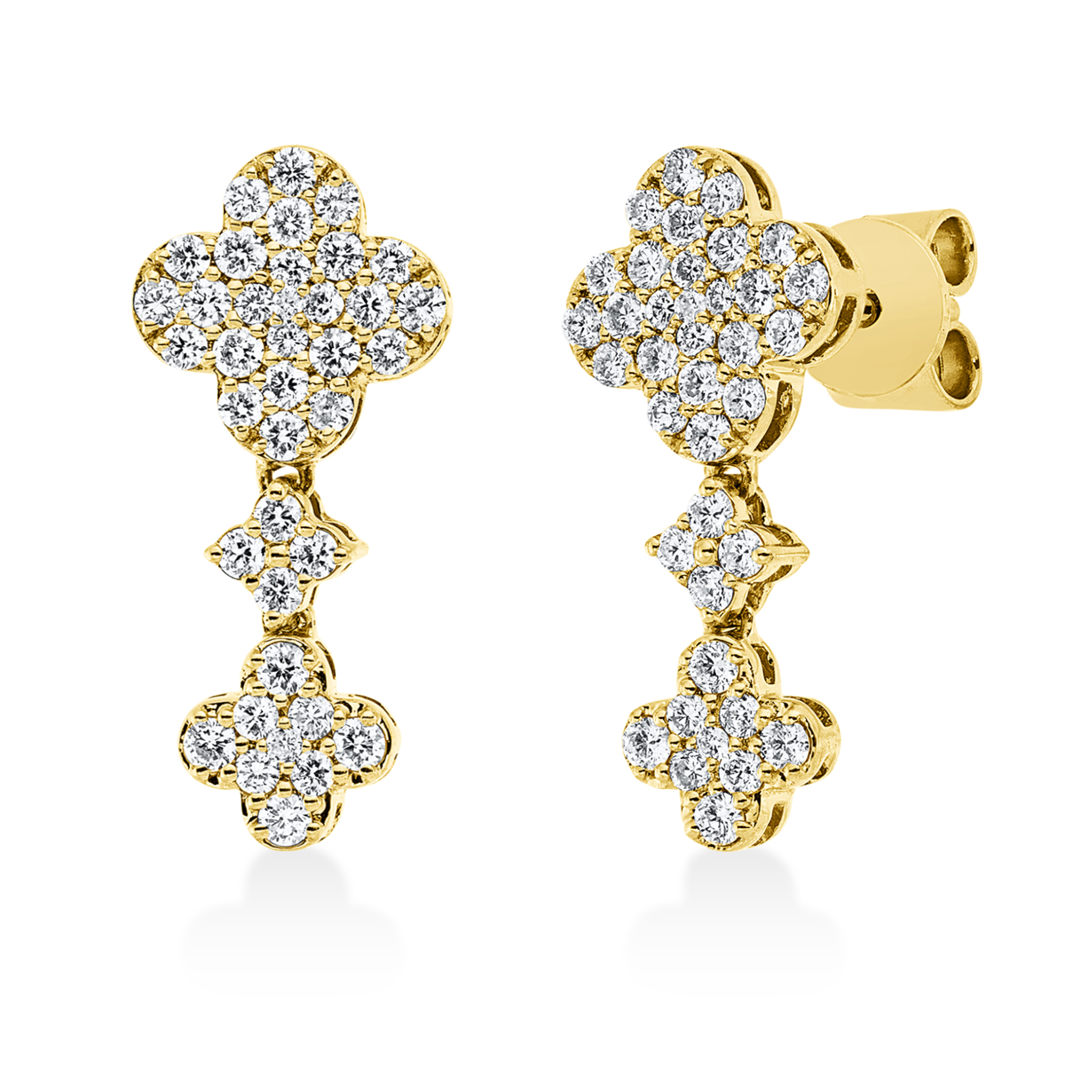 Pavé Ohrstecker  18kt Gelbgold mit 0,53ct Diamanten