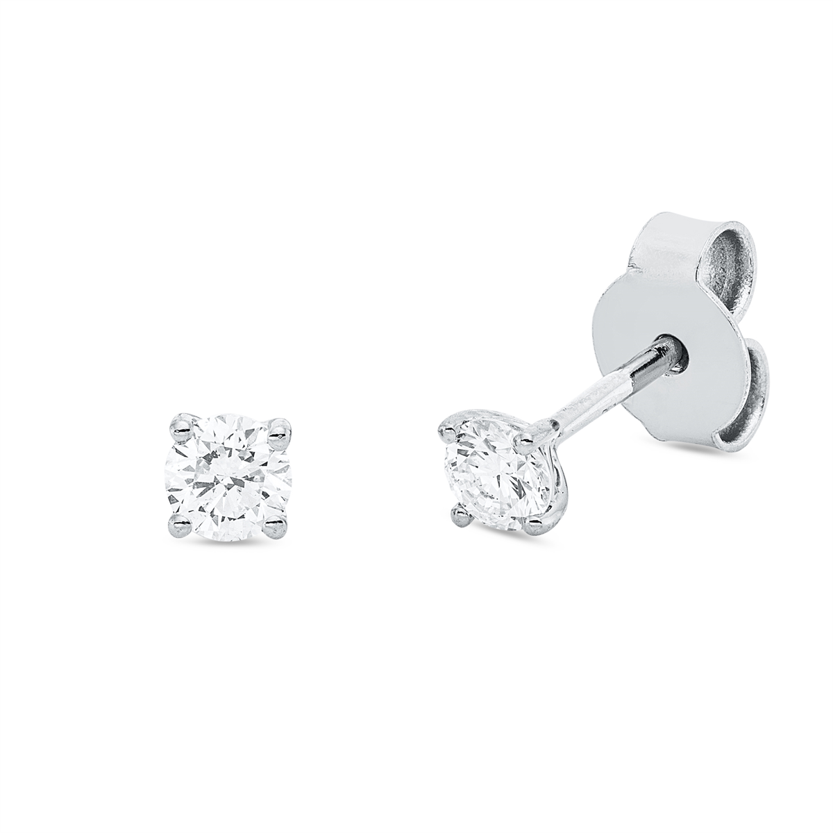Solitaire Ohrstecker 4er-Krappe 18kt Weißgold mit 0,30ct Diamanten