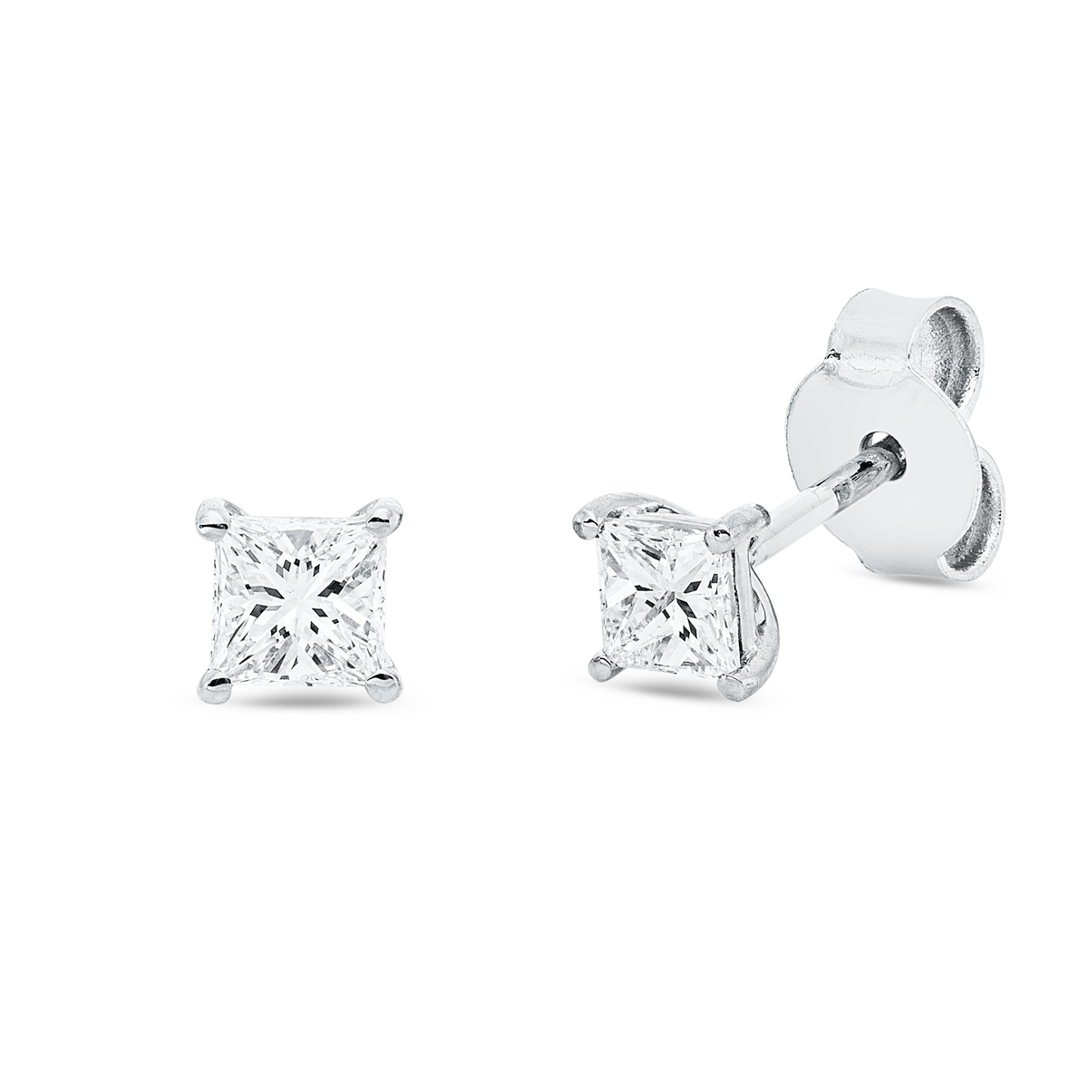 Solitaire Ohrstecker 4er-Krappe 18kt Weißgold mit 0,47ct Diamanten