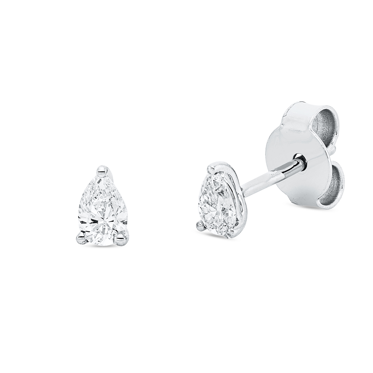 Solitaire Ohrstecker 3er-Krappe 18kt Weißgold mit 0,28ct Diamanten