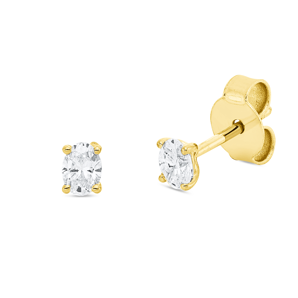 Solitaire Ohrstecker 4er-Krappe 18kt Gelbgold mit 0,32ct Diamanten
