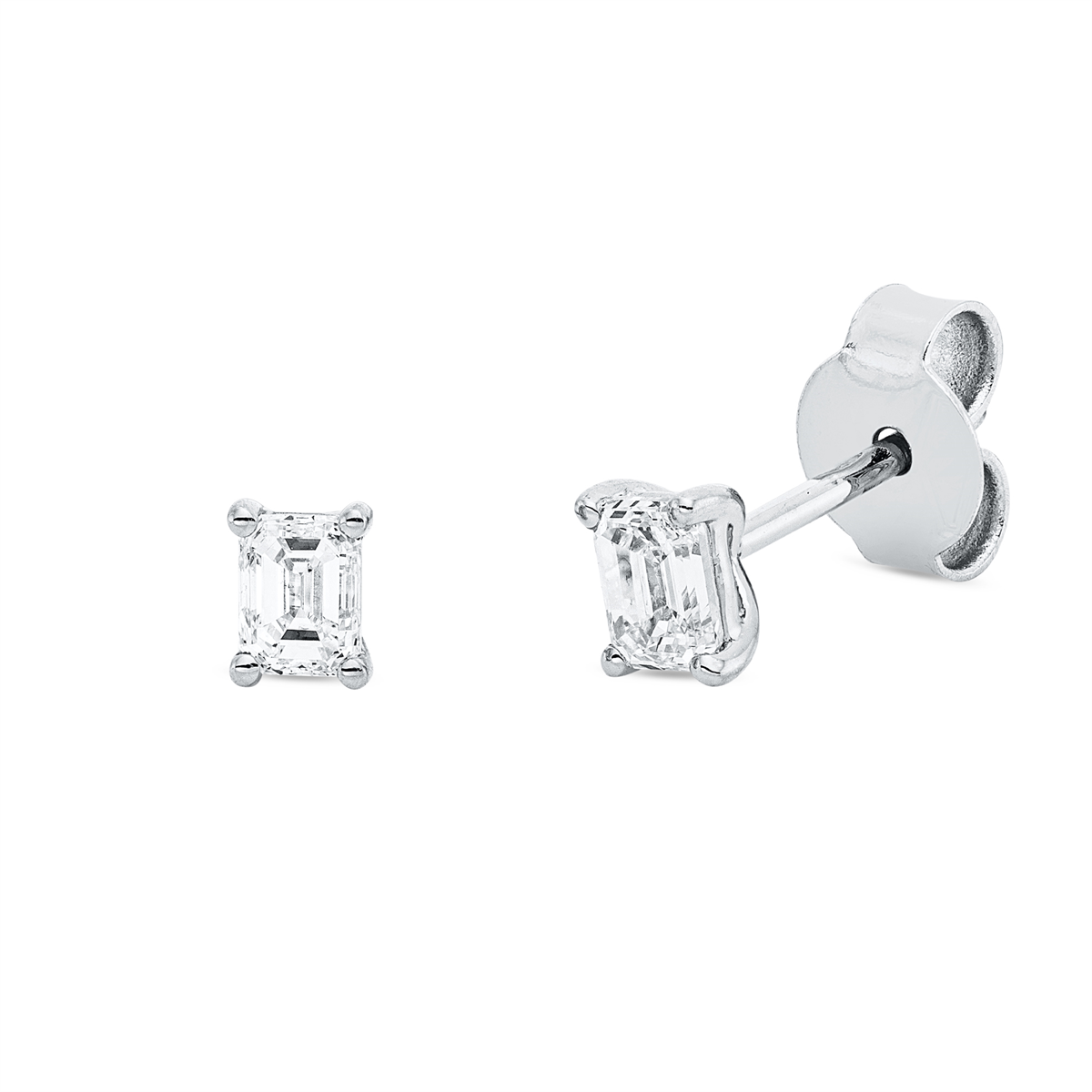 Solitaire Ohrstecker 4er-Krappe 18kt Weißgold mit 0,48ct Diamanten
