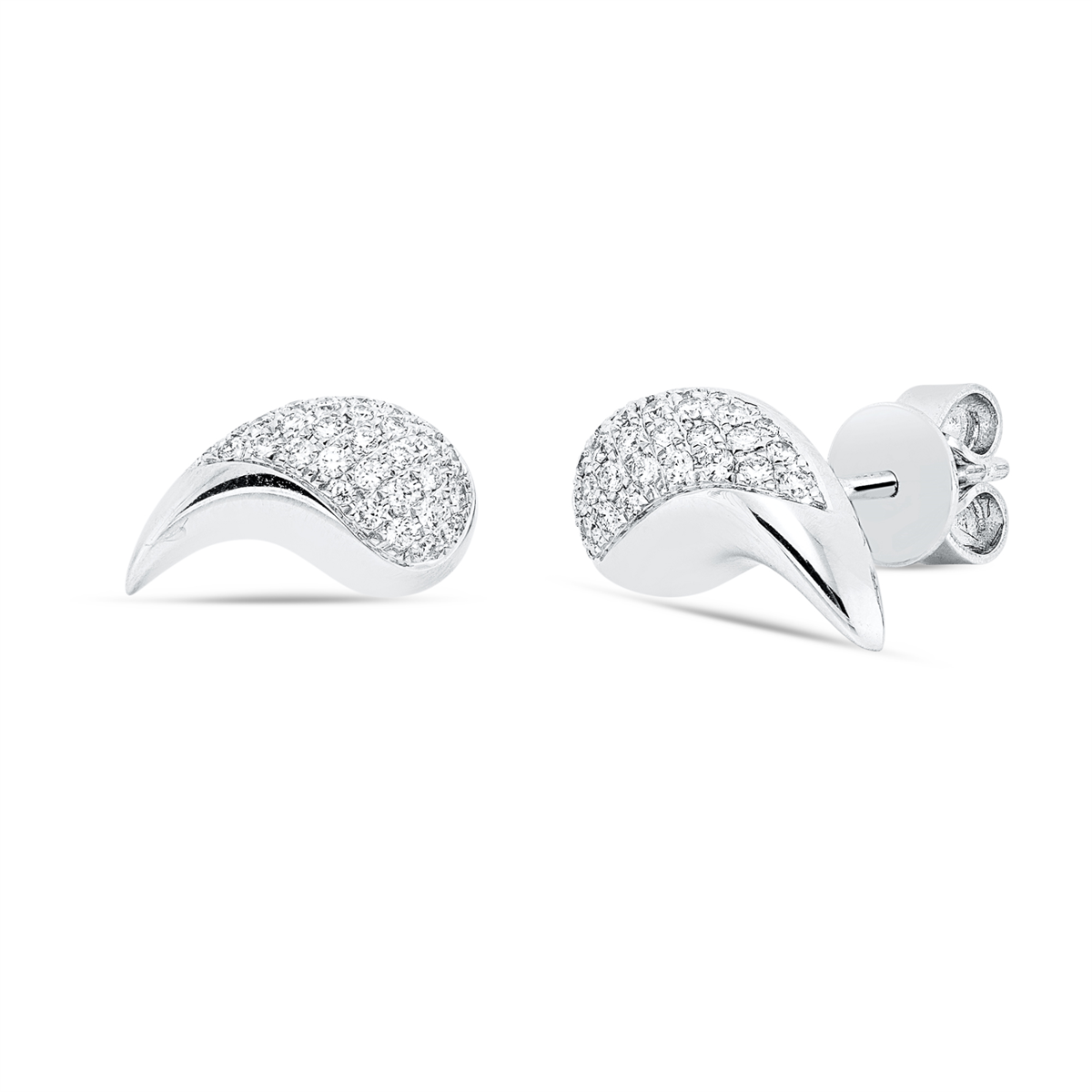 Pavé Ohrstecker  14kt Weißgold mit 0,32ct Diamanten