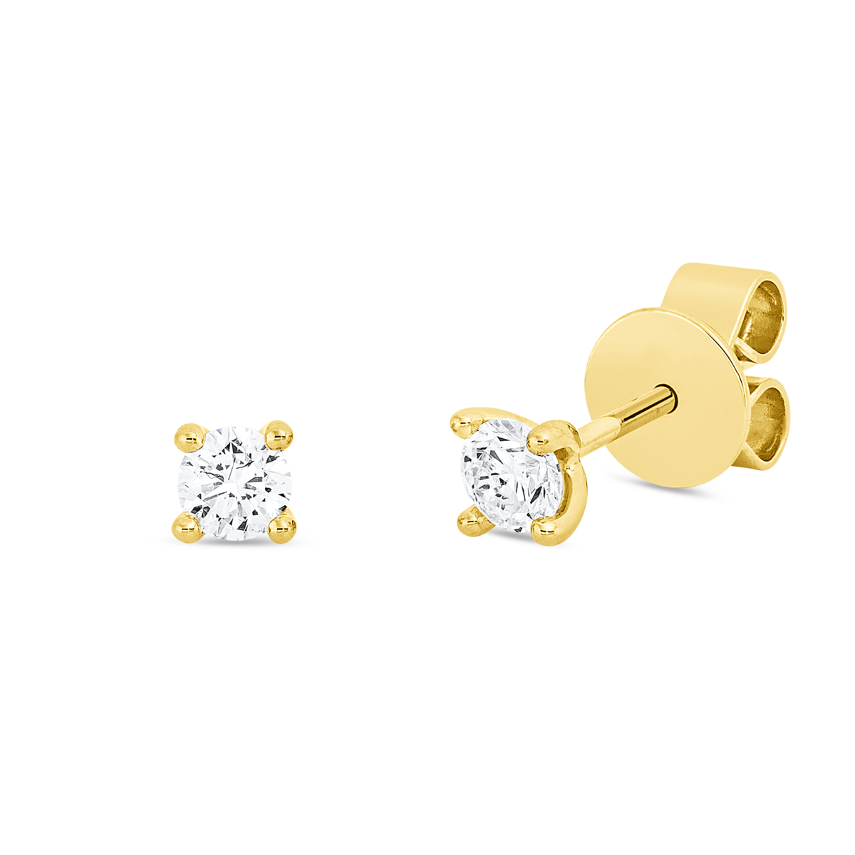 Solitaire Ohrstecker 4er-Krappe 18kt Gelbgold mit 0,30ct Diamanten
