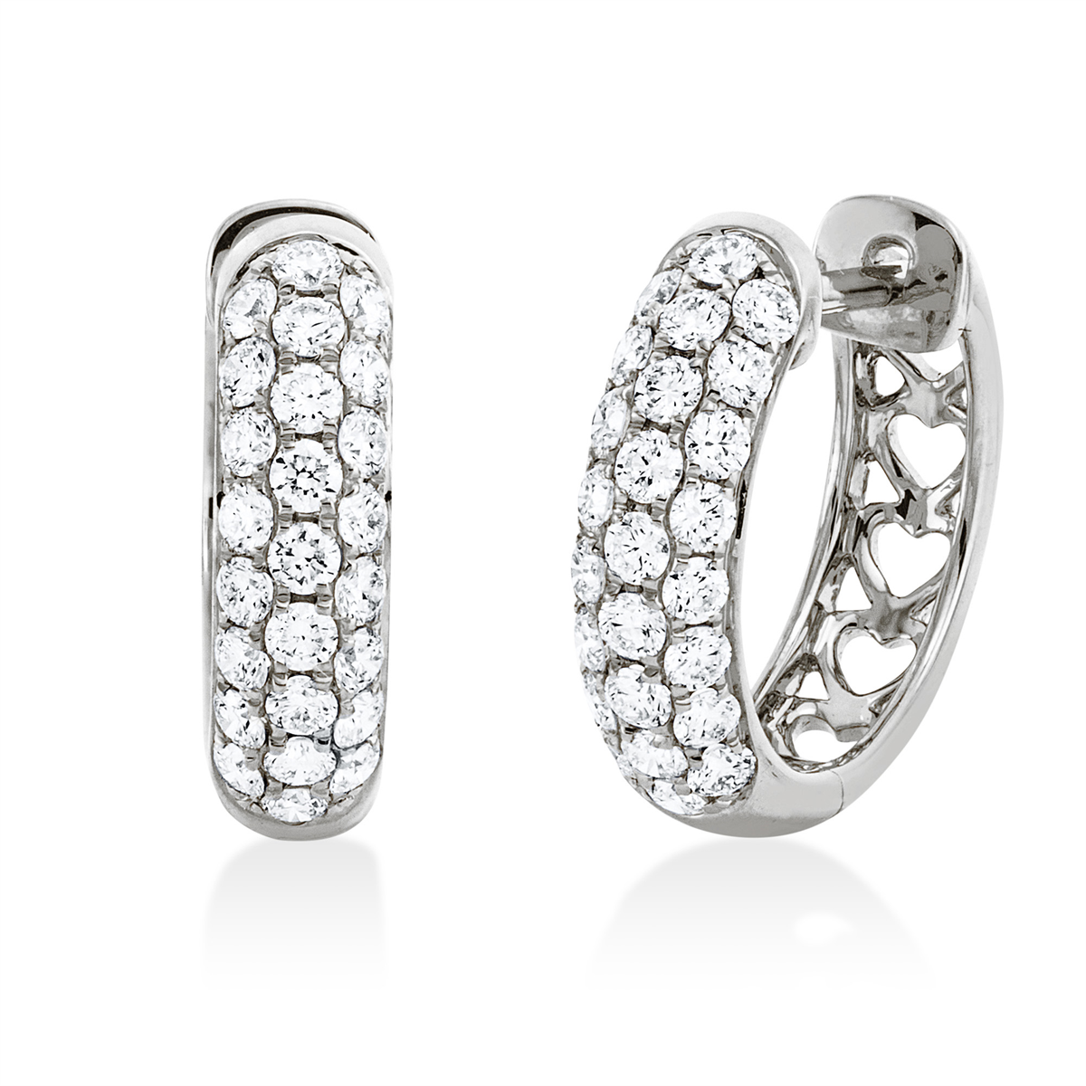 Pavé Creolen  18kt Weißgold mit 0,57ct Diamanten