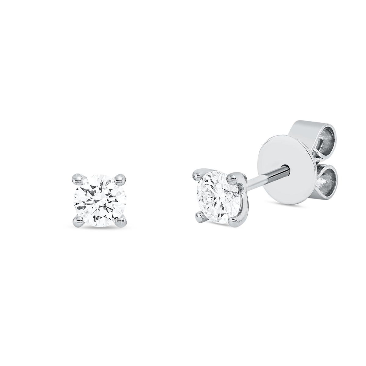 Solitaire Ohrstecker 4er-Krappe 18kt Weißgold mit 0,50ct Diamanten