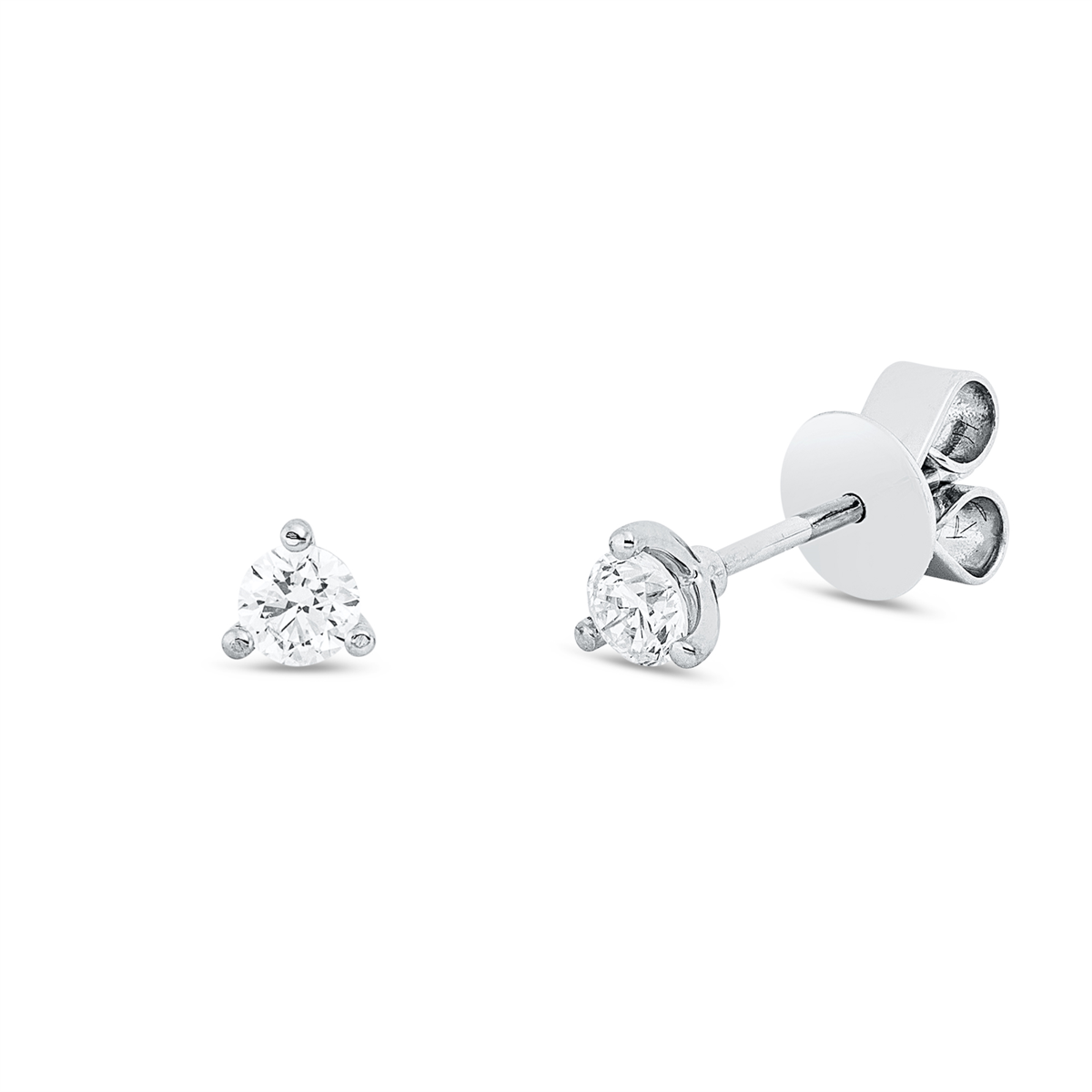 Solitaire Ohrstecker 3er-Krappe 18kt Weißgold mit 0,30ct Diamanten