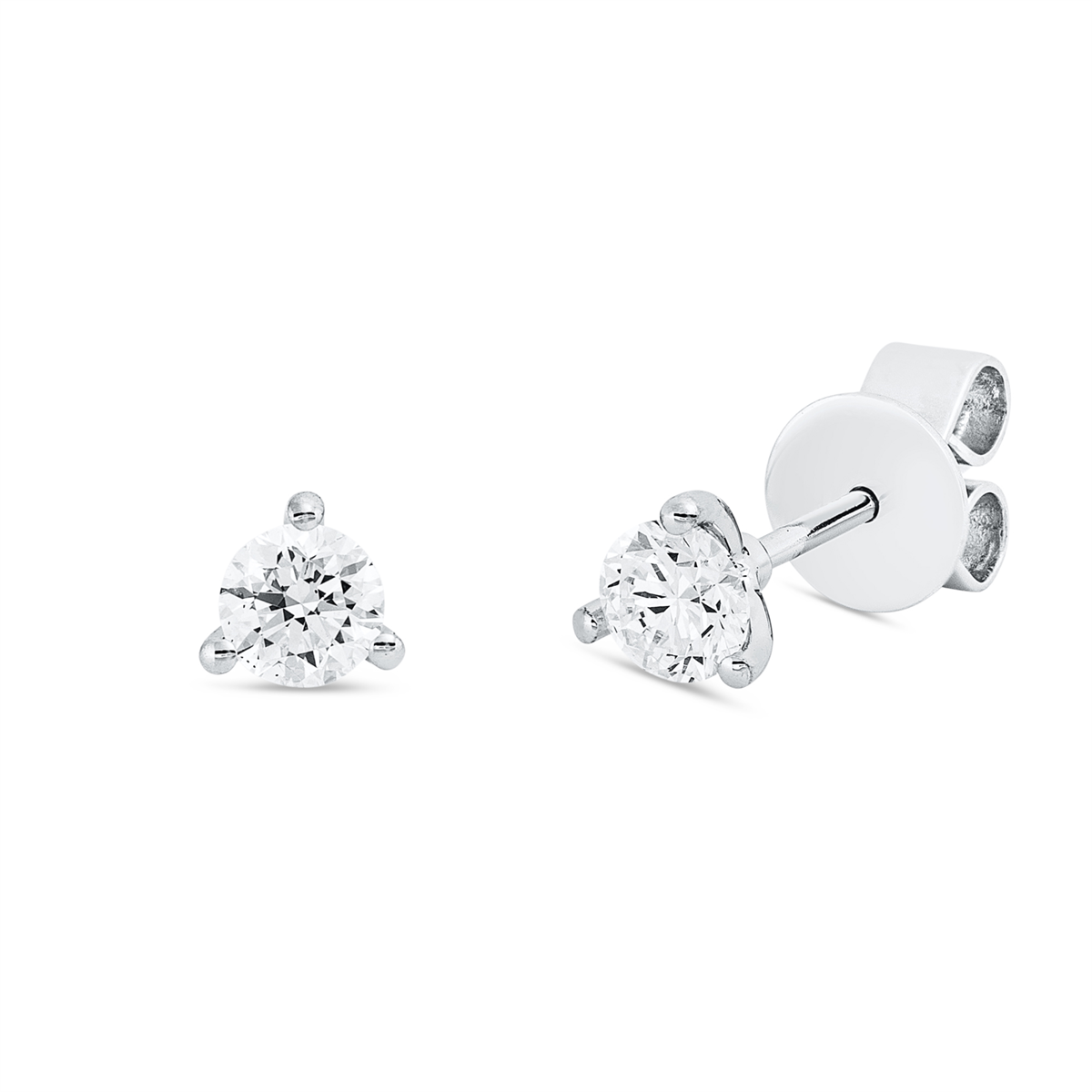 Solitaire Ohrstecker 3er-Krappe 18kt Weißgold mit 0,50ct Diamanten