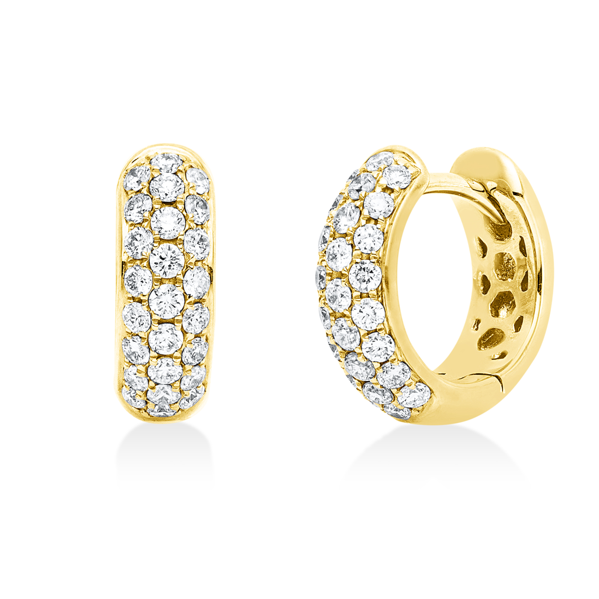 Pavé Creolen  18kt Rotgold mit 0,45ct Diamanten