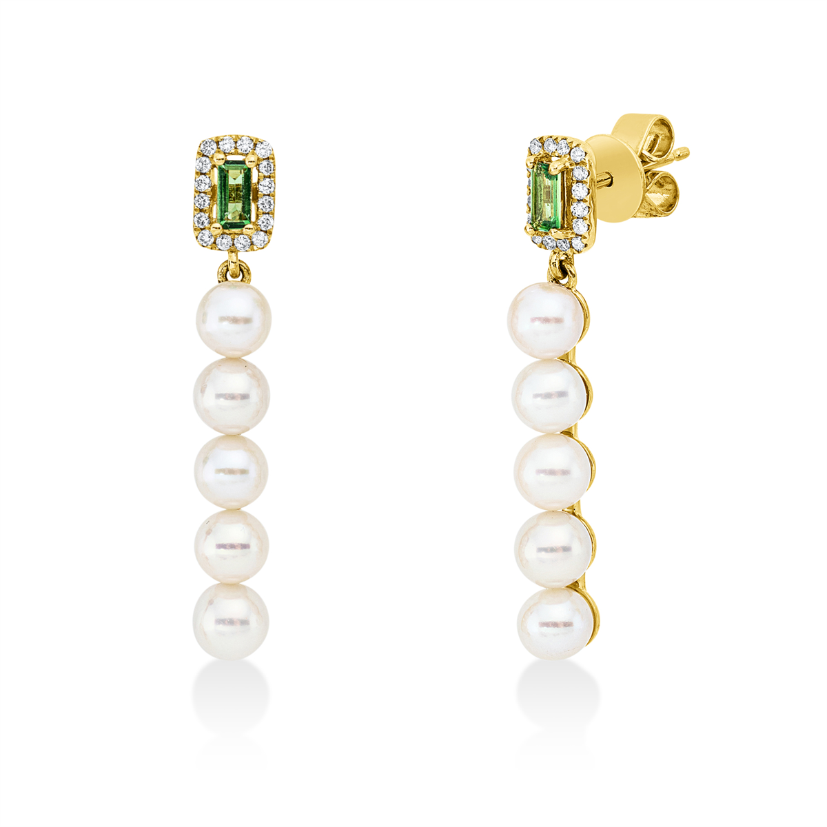 Ohrschmuck  18kt Gelbgold mit Farbstein