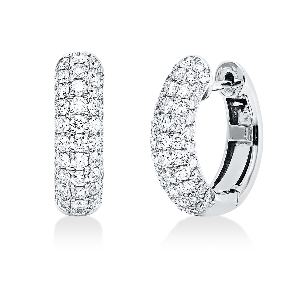 Pavé Creolen  18kt Weißgold mit 1,41ct Diamanten