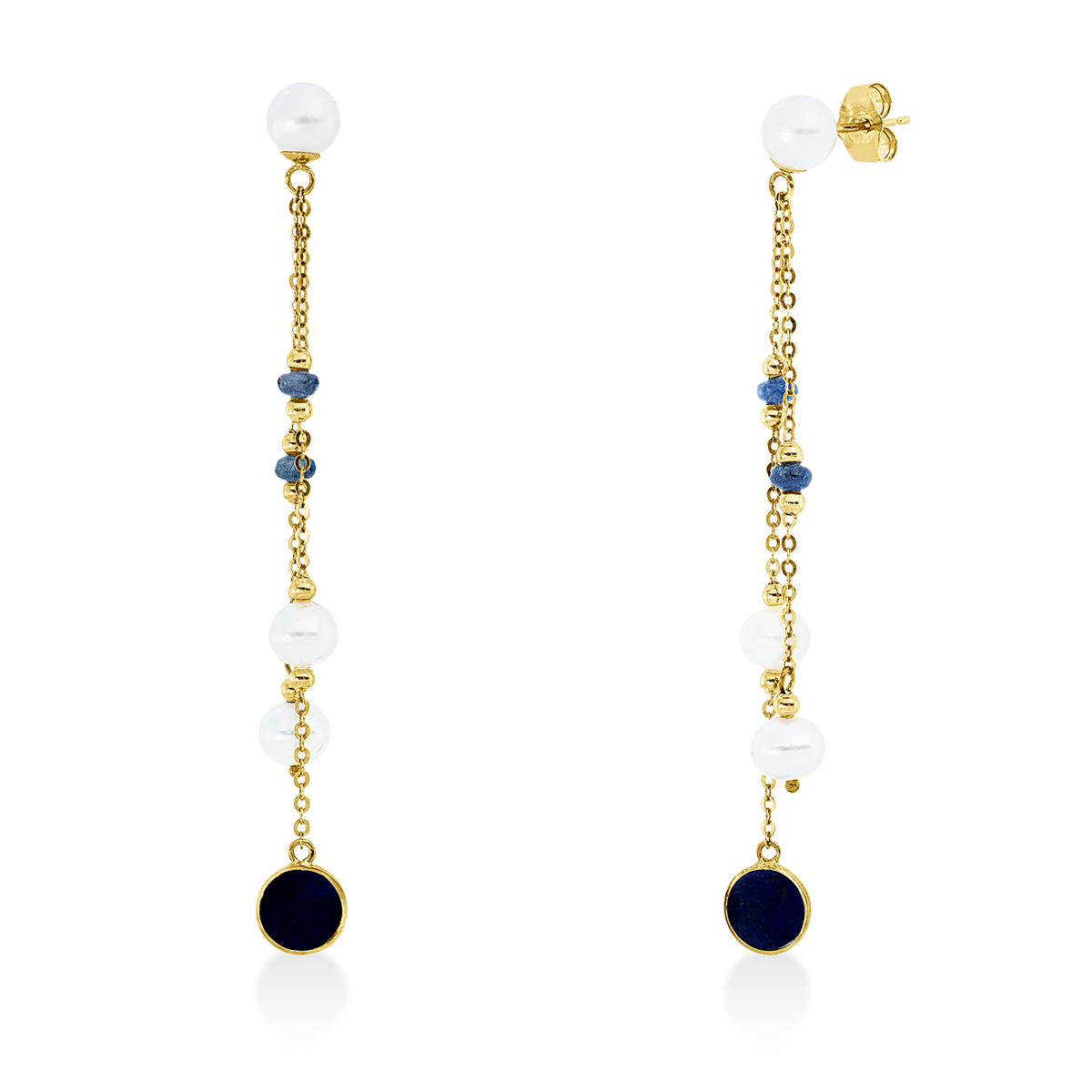 Ohrschmuck  18kt Gelbgold mit Farbstein