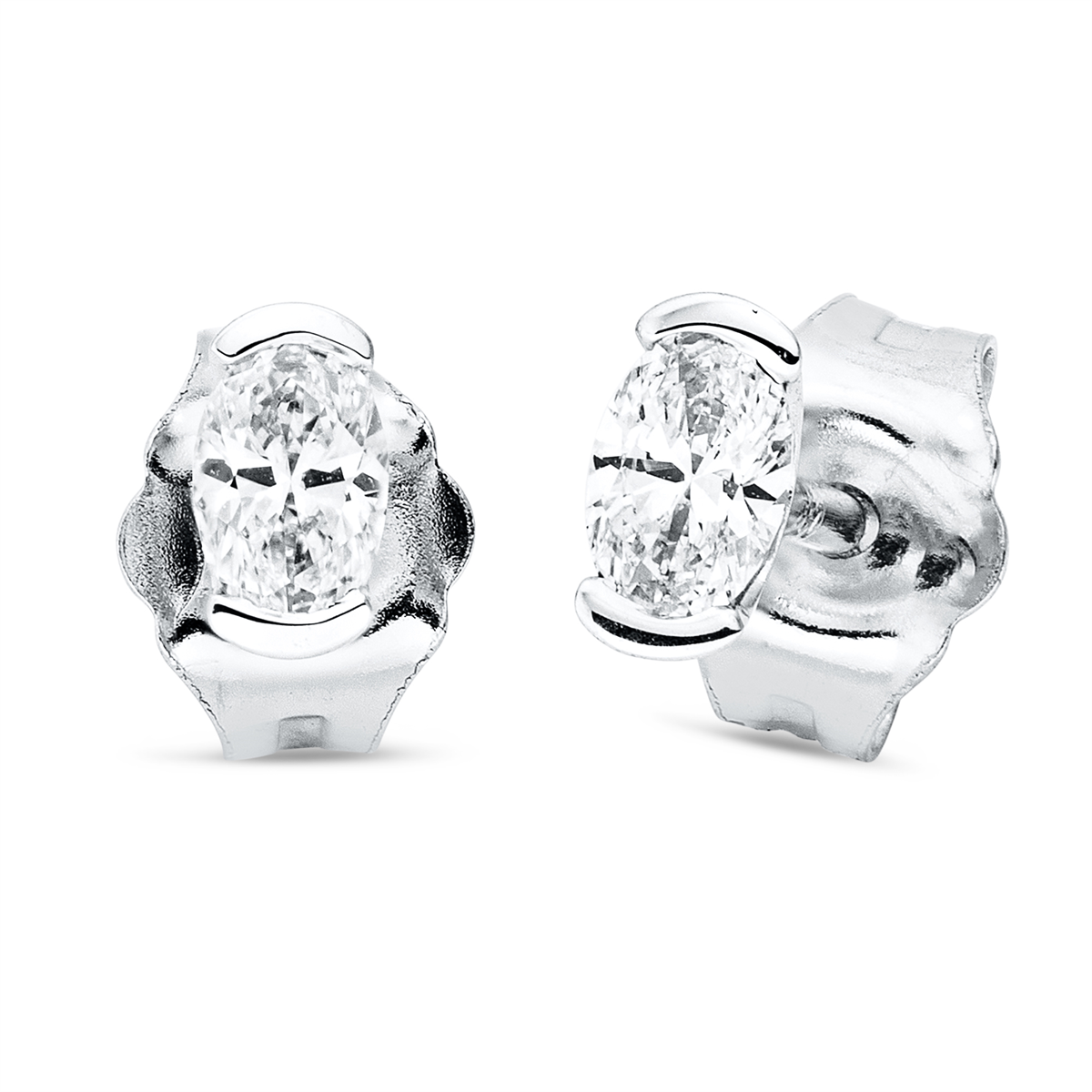 Solitaire Ohrstecker  18kt Weißgold mit 0,21ct Diamanten