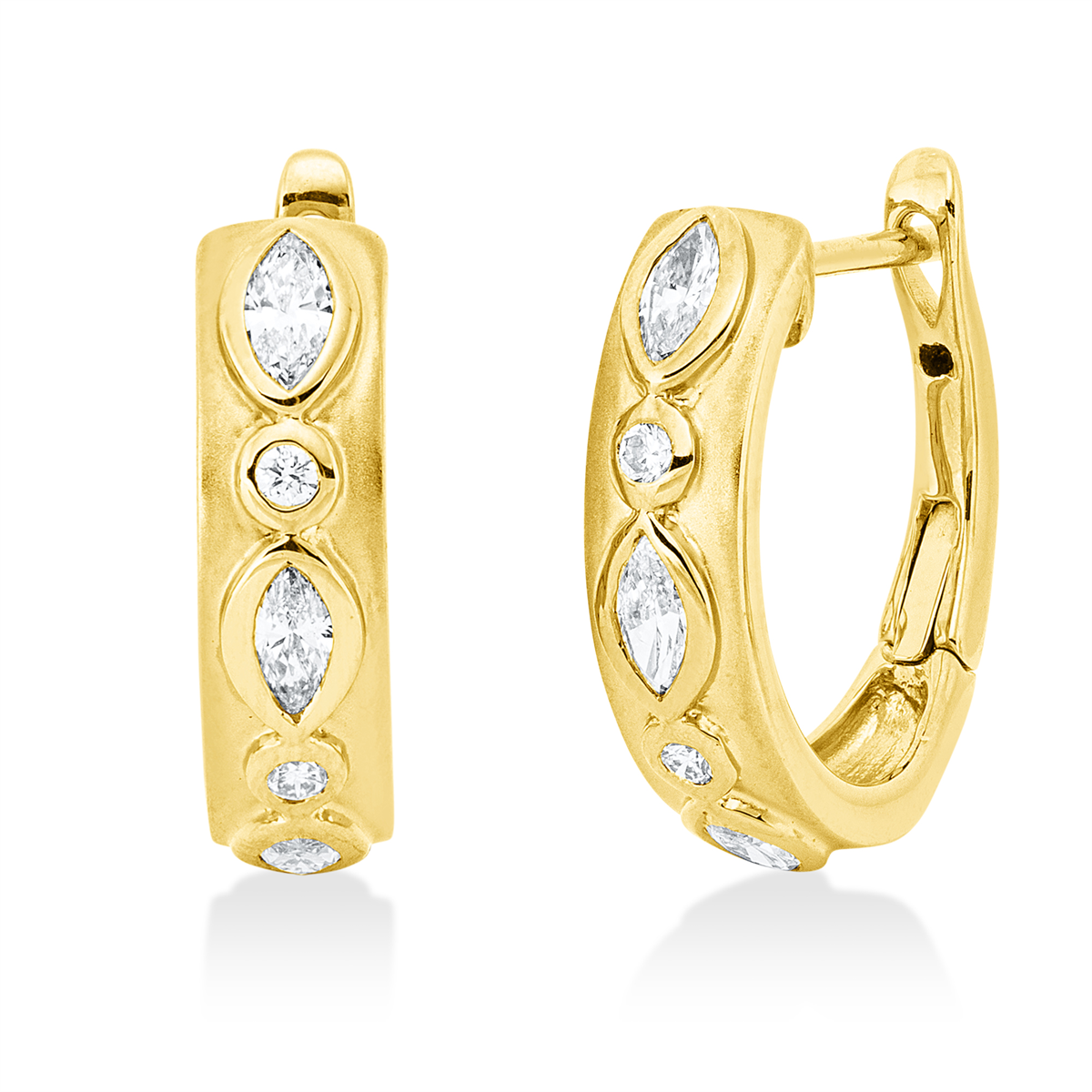 Creolen Zarge 18 kt GG, mattiert
