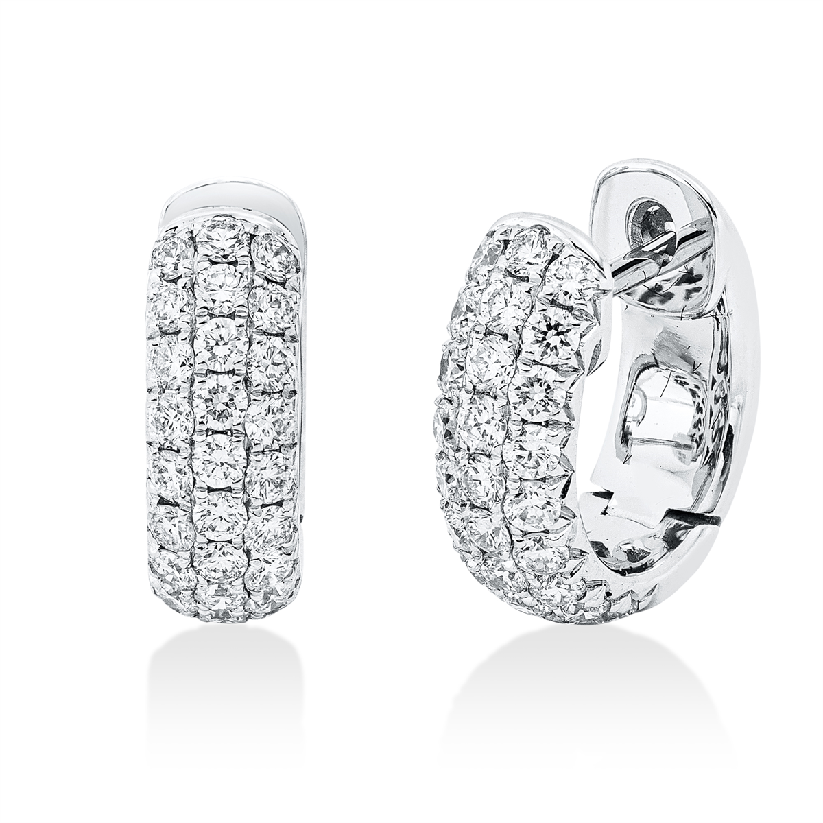 Pavé Creolen  18kt Weißgold mit 0,80ct Diamanten