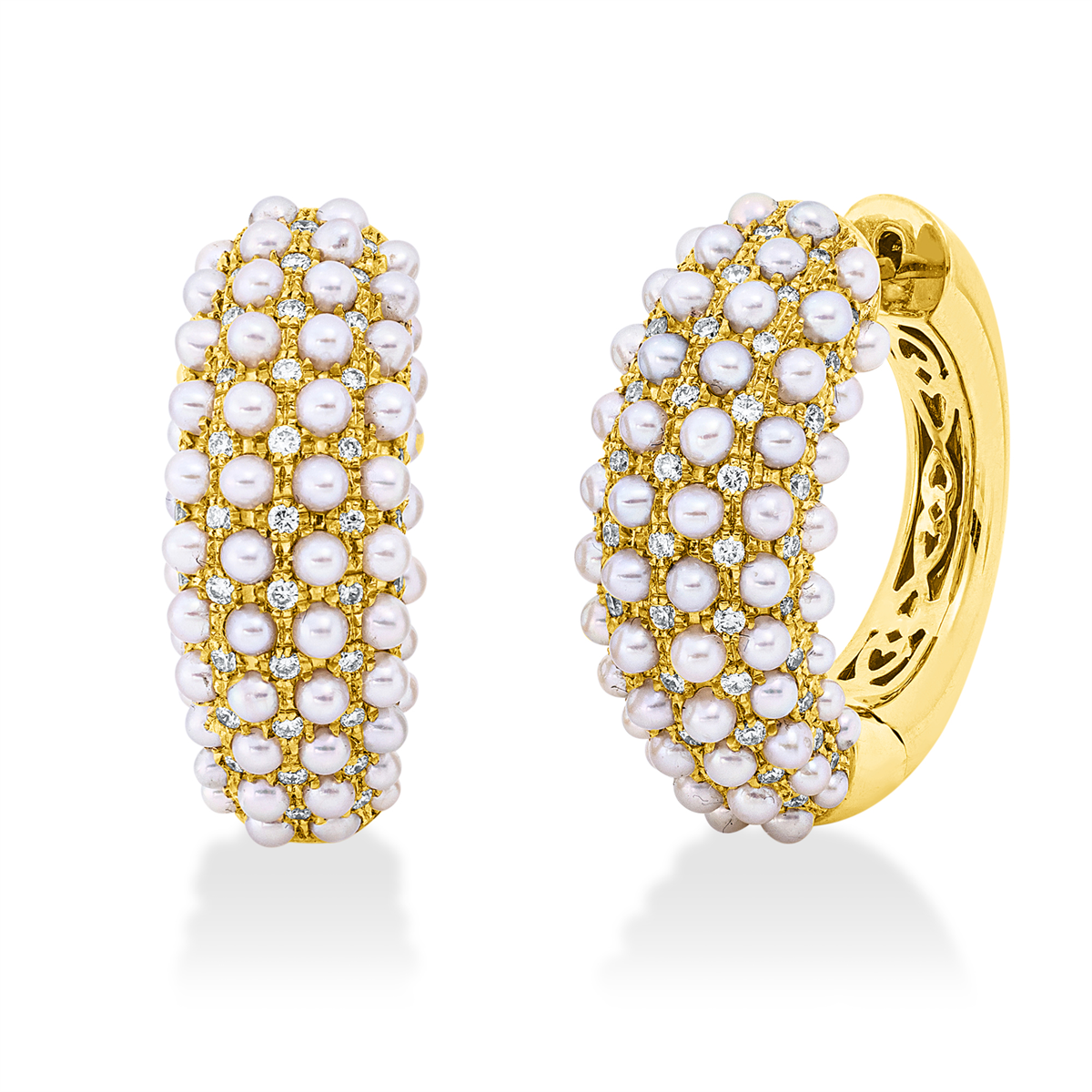 Creolen  18kt Gelbgold mit 0,58ct Diamanten