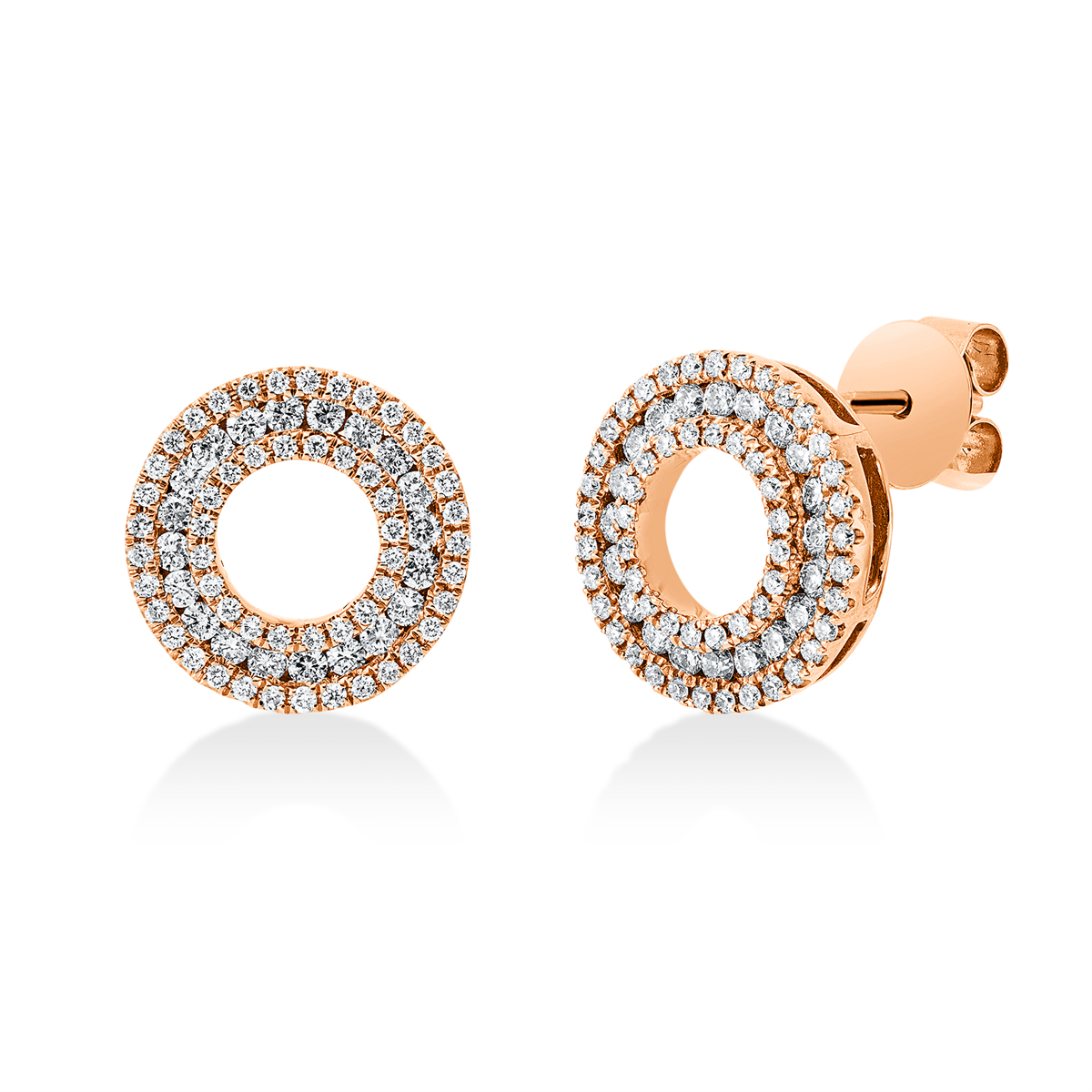 Pavé Ohrstecker  18kt Rotgold mit 0,73ct Diamanten