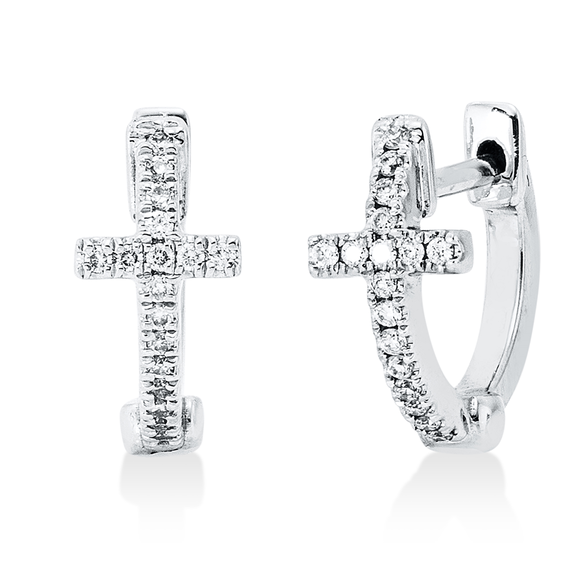 Creolen 18 kt WG Kreuz
