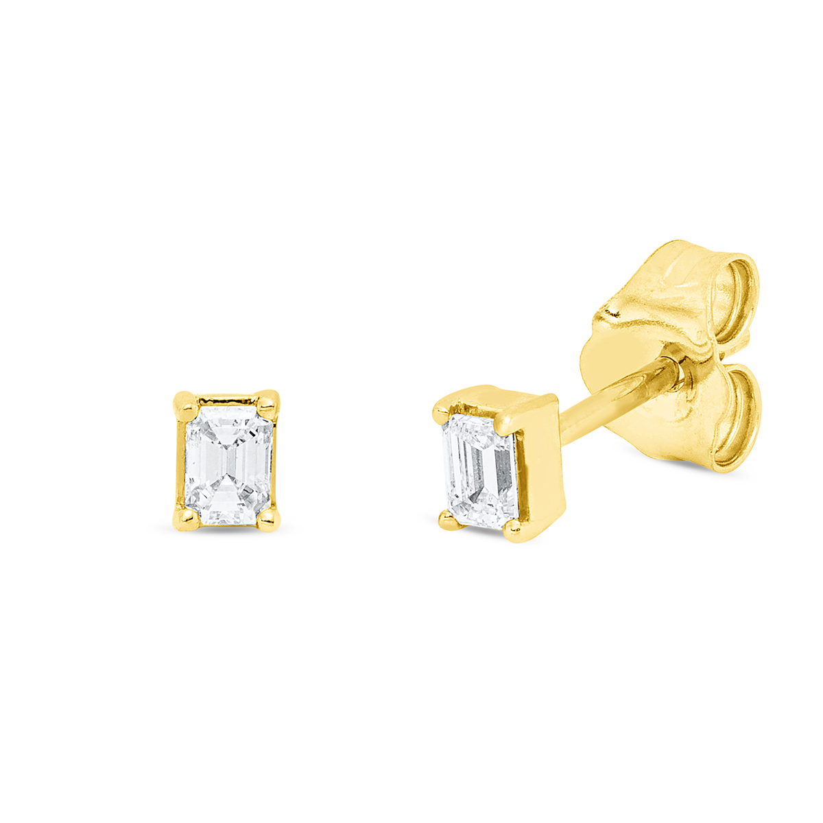 Solitaire Ohrstecker 4er-Krappe 18kt Gelbgold mit 0,16ct Diamanten