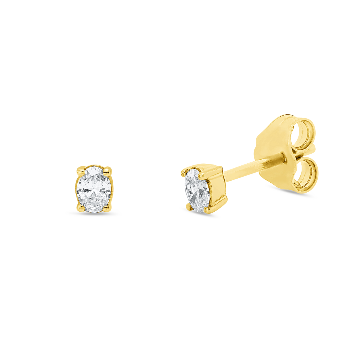 Solitaire Ohrstecker 4er-Krappe 18kt Gelbgold mit 0,16ct Diamanten