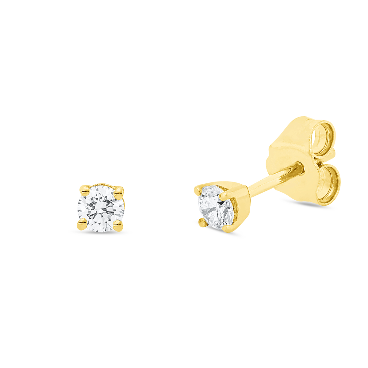 Solitaire Ohrstecker 4er-Krappe 18kt Gelbgold mit 0,20ct Diamanten