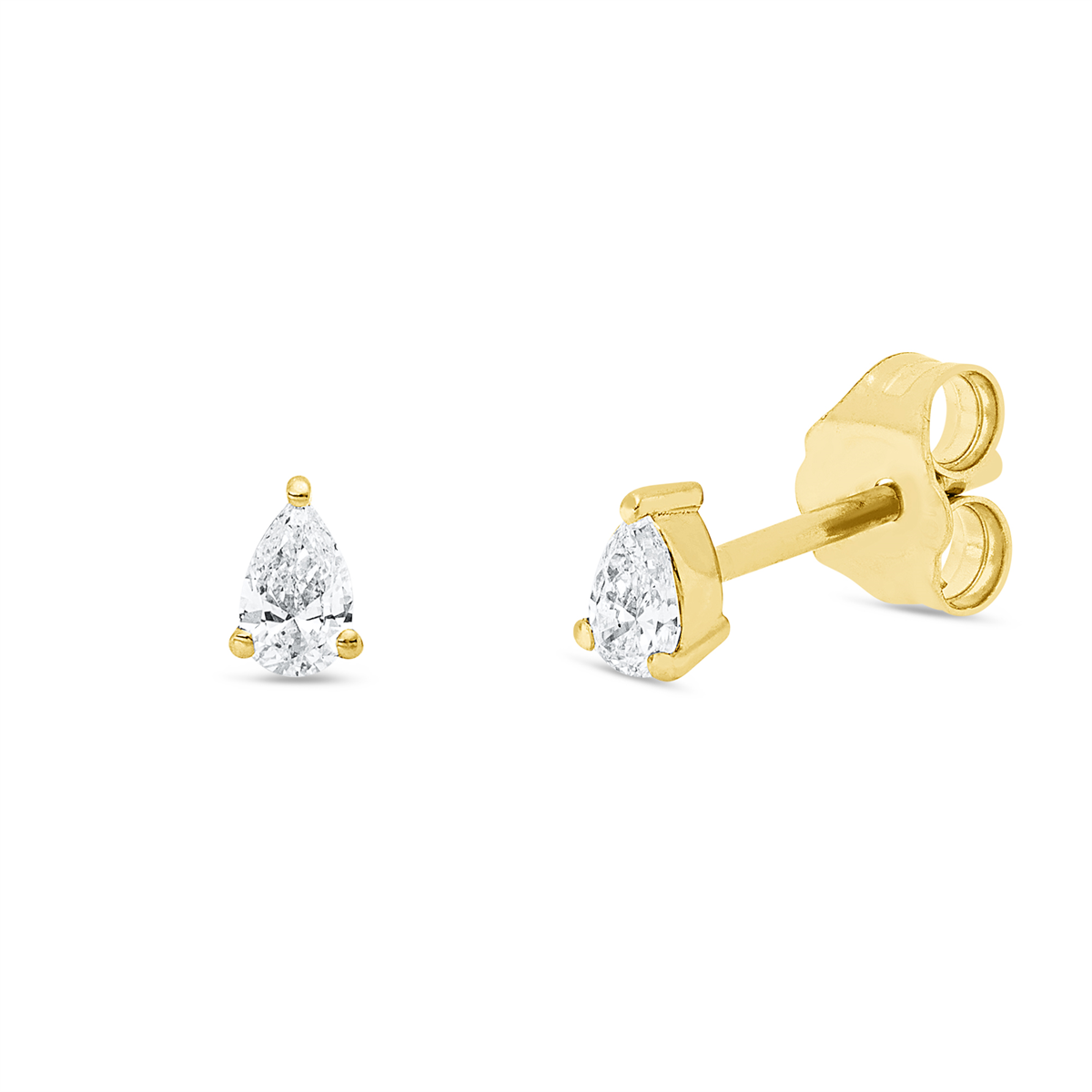 Solitaire Ohrstecker 3er-Krappe 18kt Gelbgold mit 0,16ct Diamanten