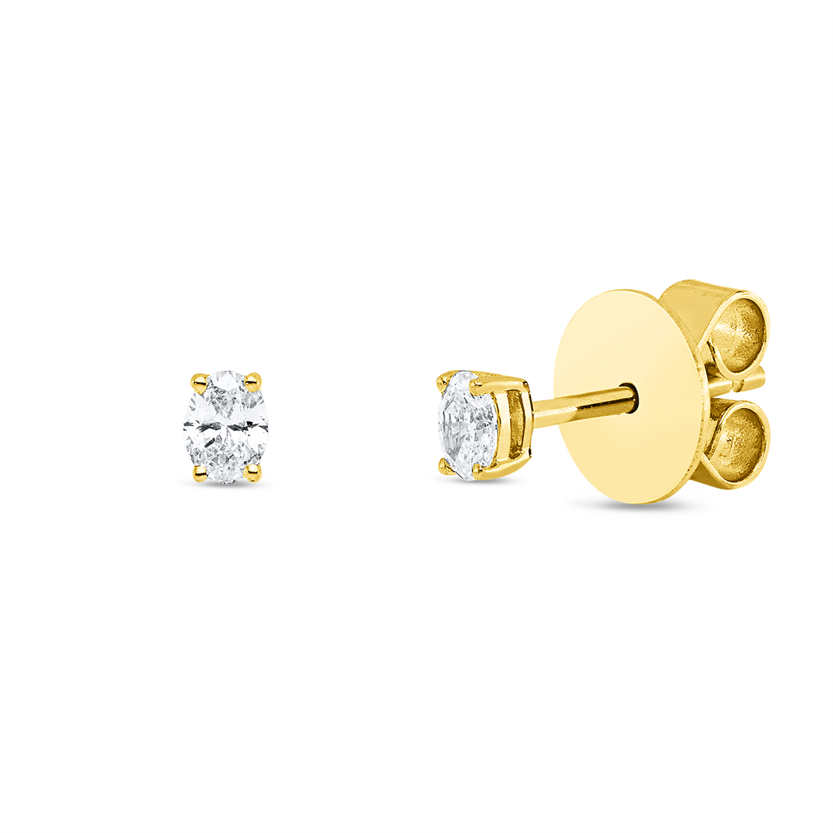 Solitaire Ohrstecker 4er-Krappe 18kt Gelbgold mit 0,21ct Diamanten