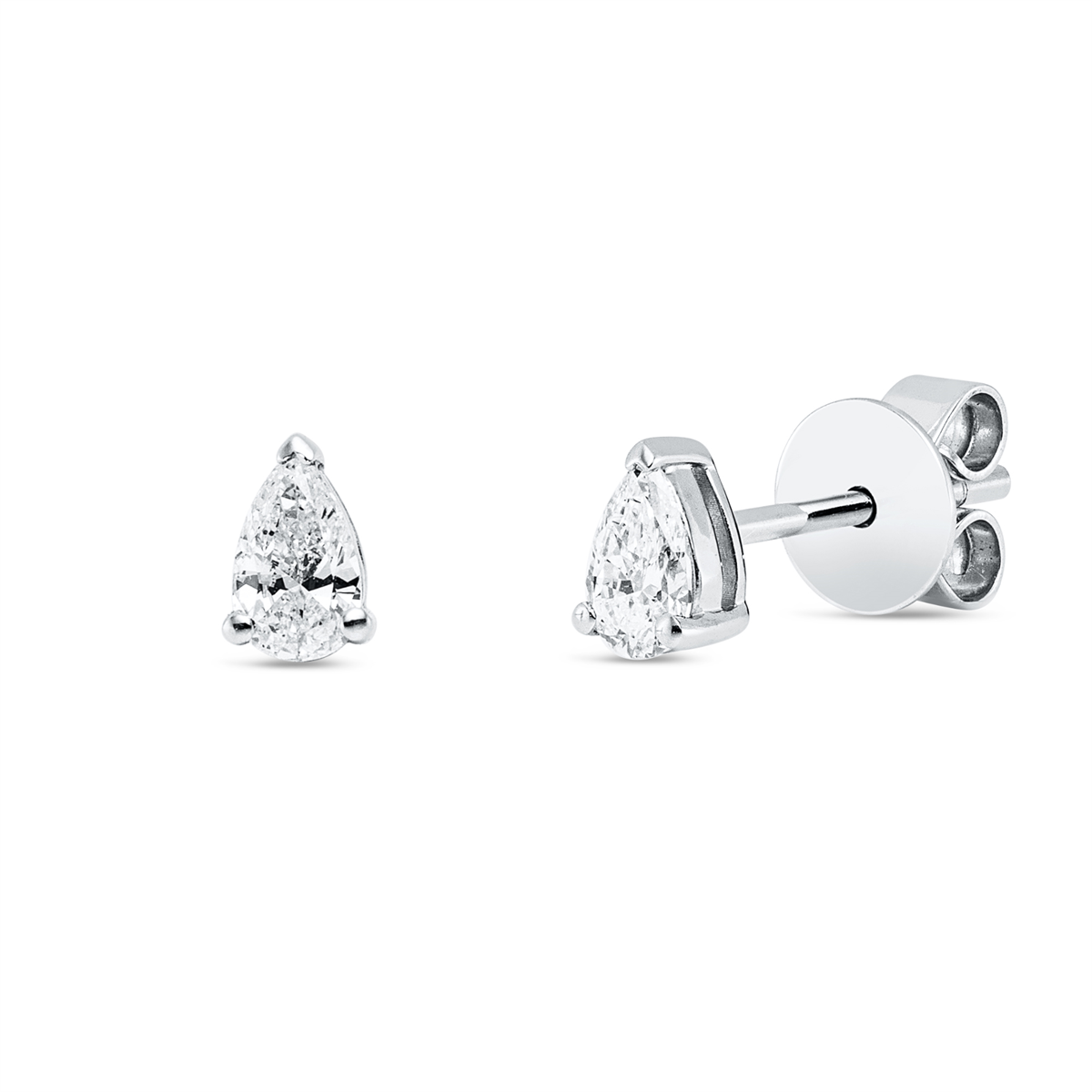 Solitaire Ohrstecker 3er-Krappe 14kt Weißgold mit 0,36ct Diamanten