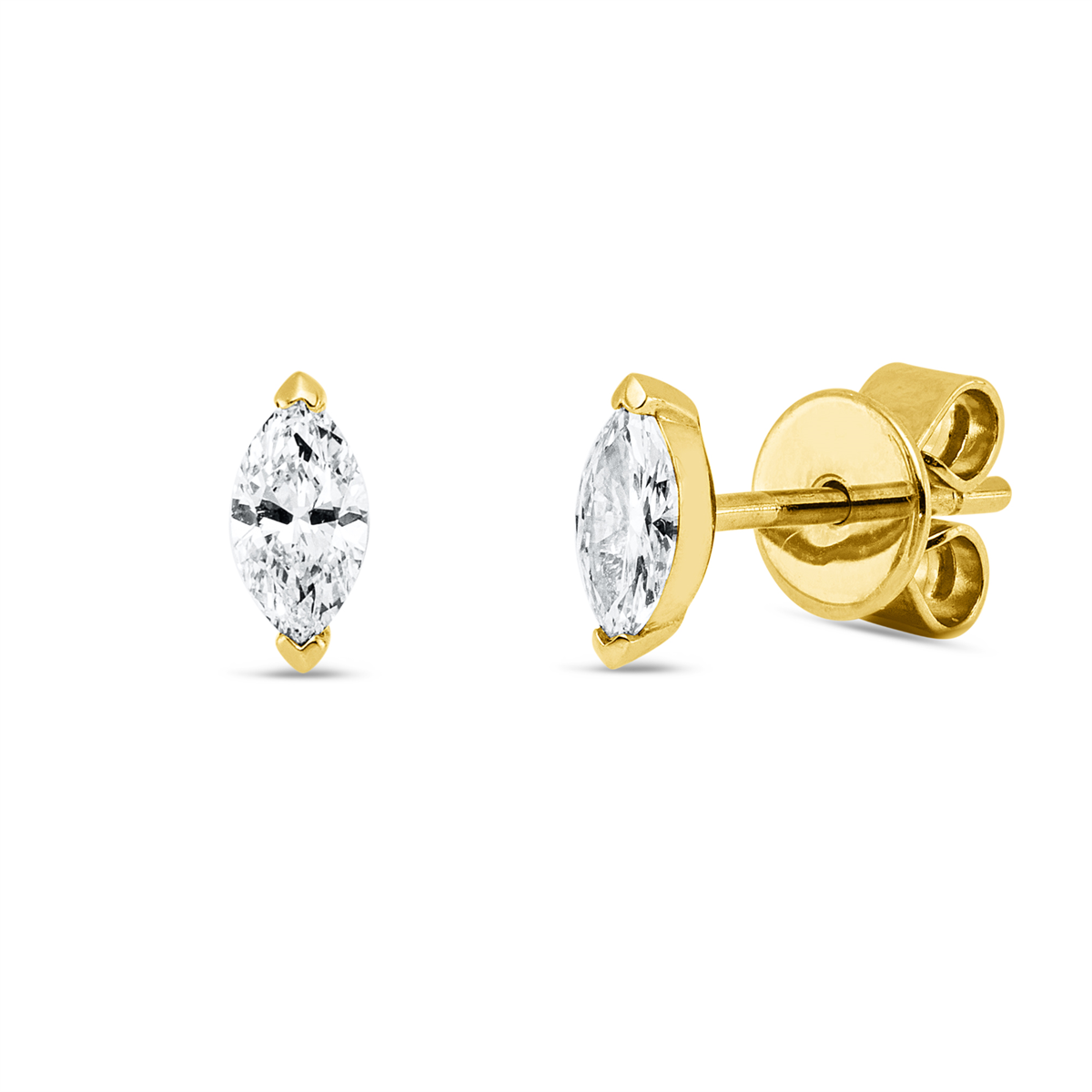 Ohrstecker 14 kt GG, v prongs