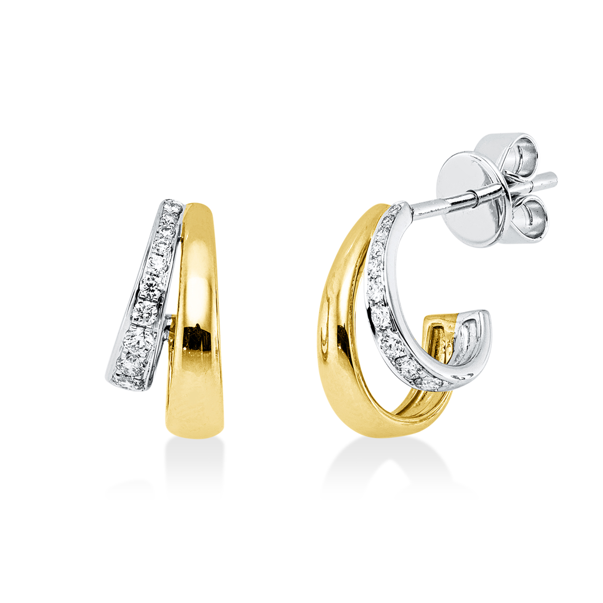Ohrstecker 14 kt WG+GG