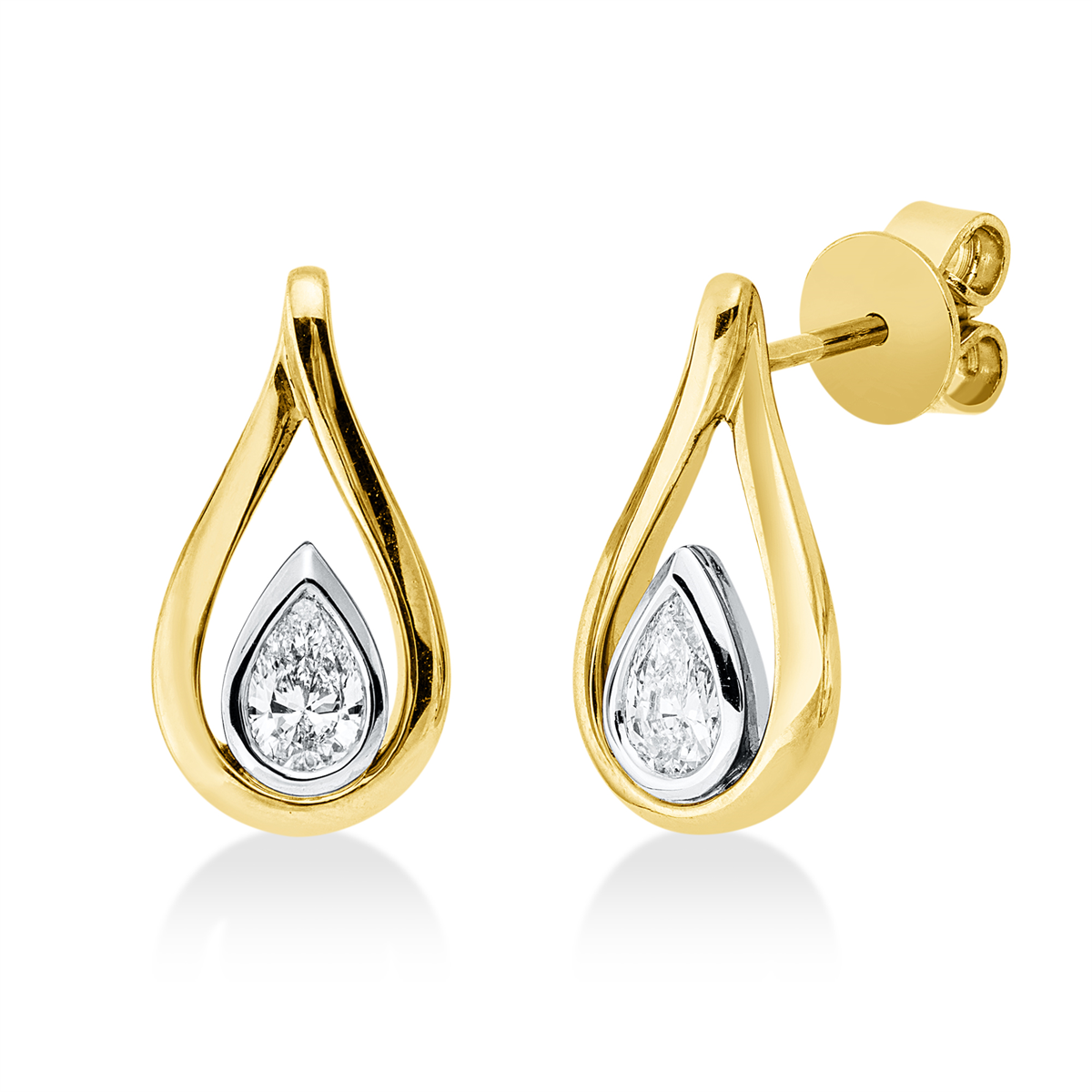 Ohrschmuck Zarge 18 kt GG+WG