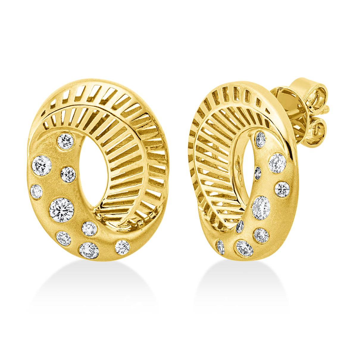 Ohrschmuck 14 kt GG, mattiert