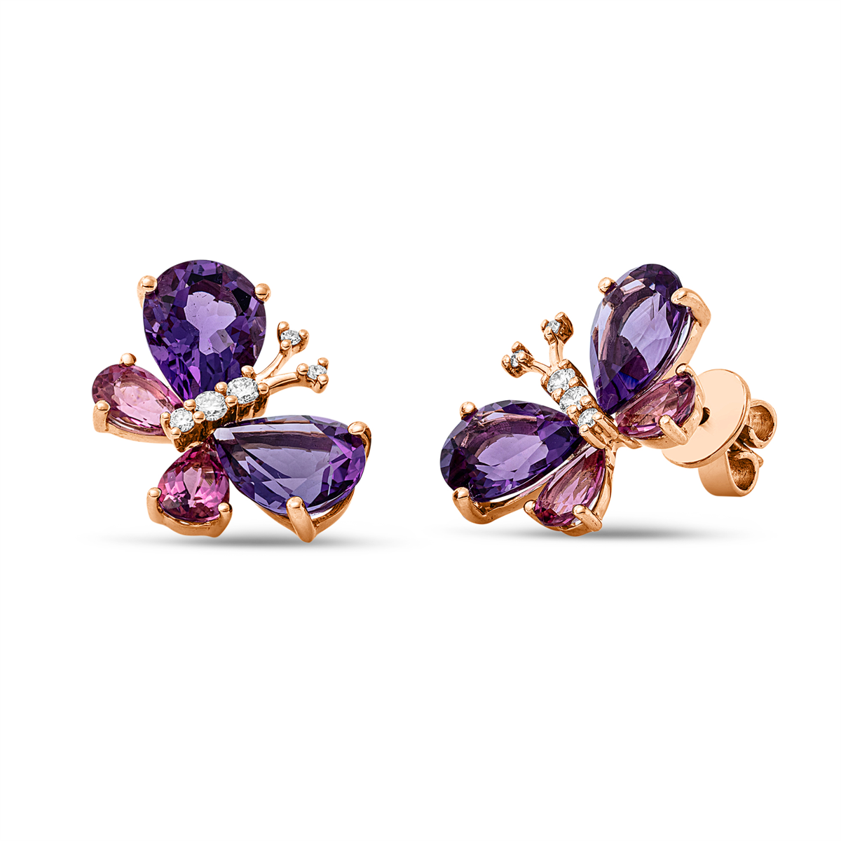 Ohrstecker 18 kt RG Schmetterling